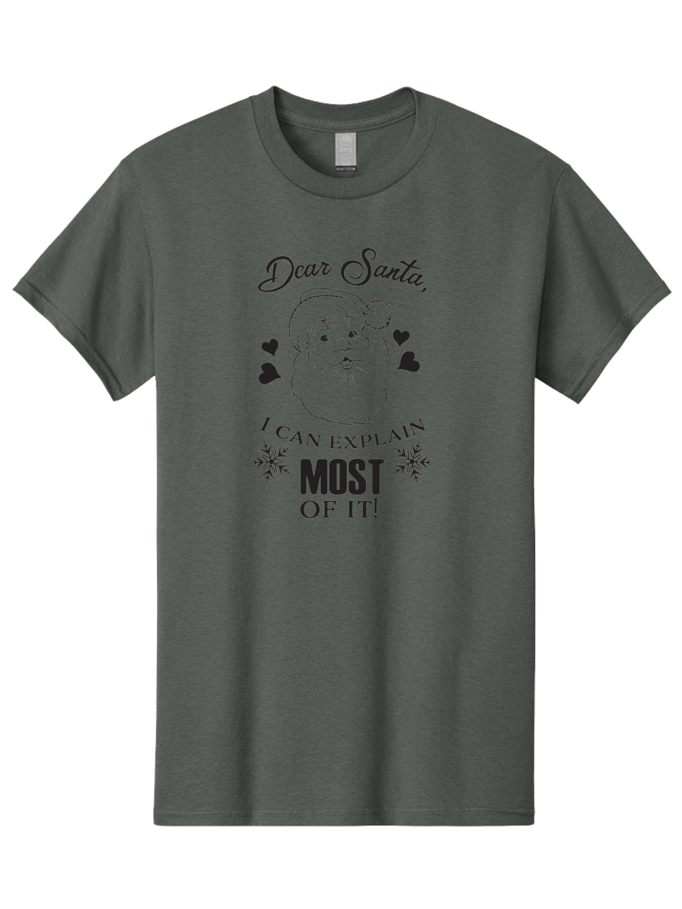 Dear-Santa-I-Can-Explain Men'S Graphic Tee, 100% Cotton, Comfortable Casual Summer Wear, Machine Washable, Humorous Santa Claus, Funny Christmas Quote, Dear Santa I Can Explain Most Of It, Christmas Humor, Holiday Joke, Santa Illustration, Aac630