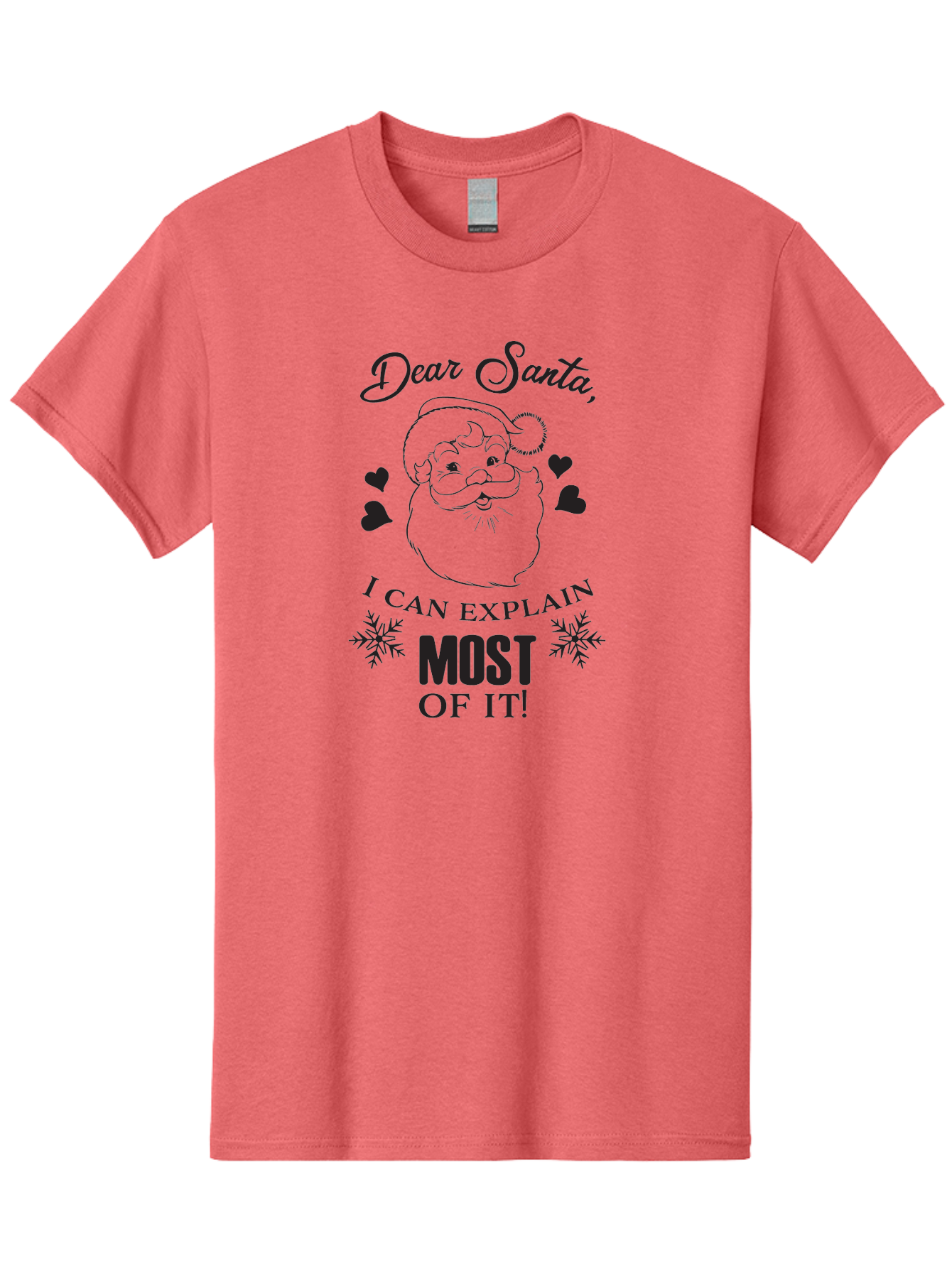 Dear-Santa-I-Can-Explain Men'S Graphic Tee, 100% Cotton, Comfortable Casual Summer Wear, Machine Washable, Humorous Santa Claus, Funny Christmas Quote, Dear Santa I Can Explain Most Of It, Christmas Humor, Holiday Joke, Santa Illustration, Aac630