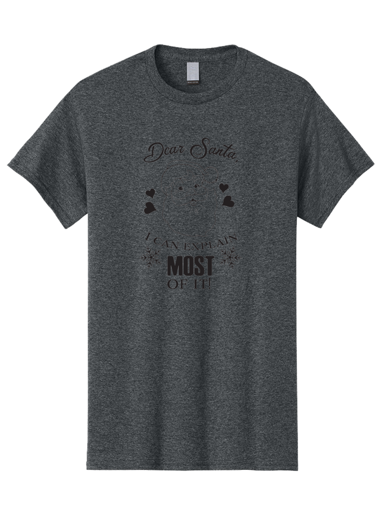 Dear-Santa-I-Can-Explain Men'S Graphic Tee, 100% Cotton, Comfortable Casual Summer Wear, Machine Washable, Humorous Santa Claus, Funny Christmas Quote, Dear Santa I Can Explain Most Of It, Christmas Humor, Holiday Joke, Santa Illustration, Aac630