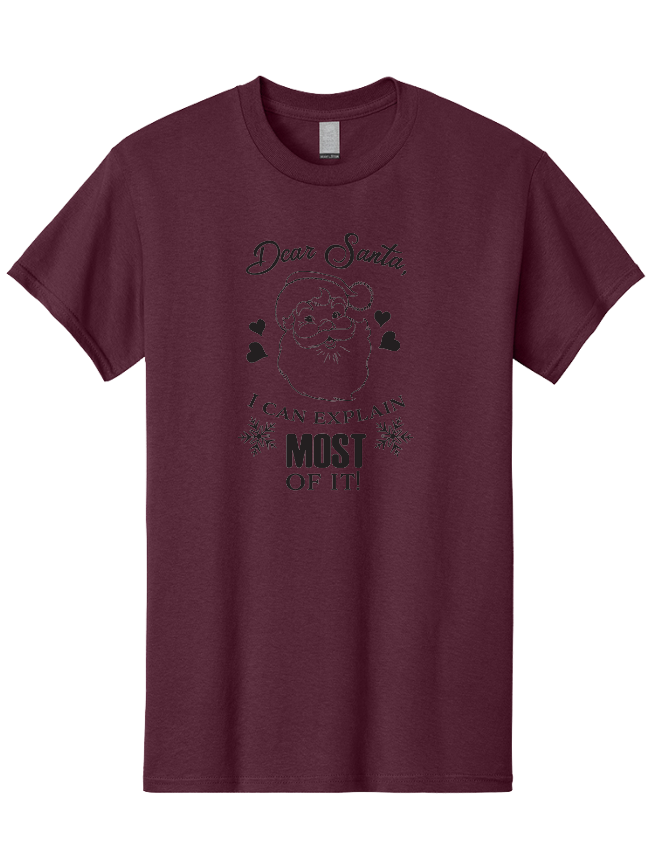 Dear-Santa-I-Can-Explain Men'S Graphic Tee, 100% Cotton, Comfortable Casual Summer Wear, Machine Washable, Humorous Santa Claus, Funny Christmas Quote, Dear Santa I Can Explain Most Of It, Christmas Humor, Holiday Joke, Santa Illustration, Aac630