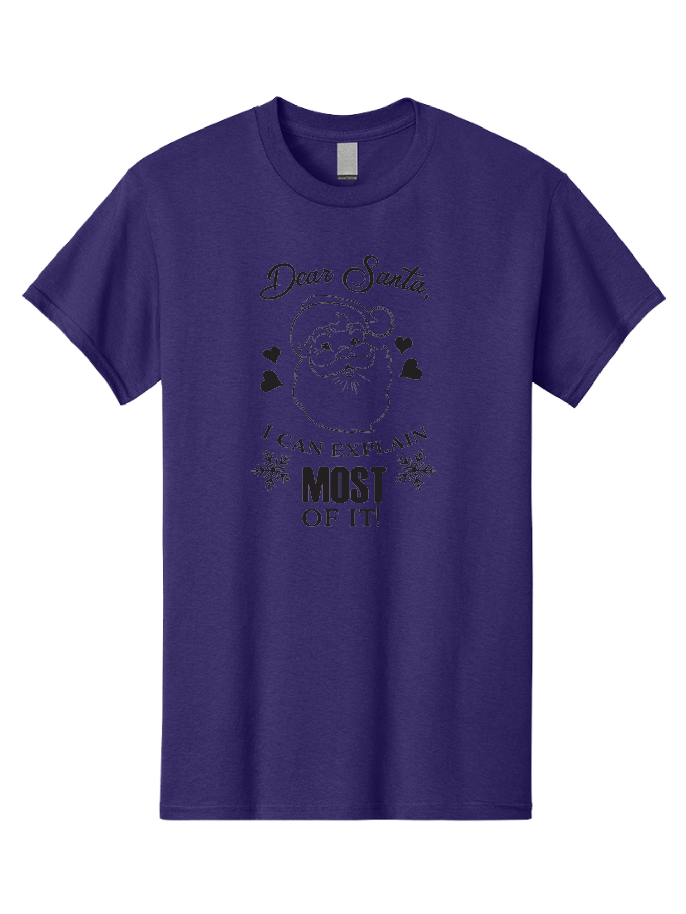 Dear-Santa-I-Can-Explain Men'S Graphic Tee, 100% Cotton, Comfortable Casual Summer Wear, Machine Washable, Humorous Santa Claus, Funny Christmas Quote, Dear Santa I Can Explain Most Of It, Christmas Humor, Holiday Joke, Santa Illustration, Aac630