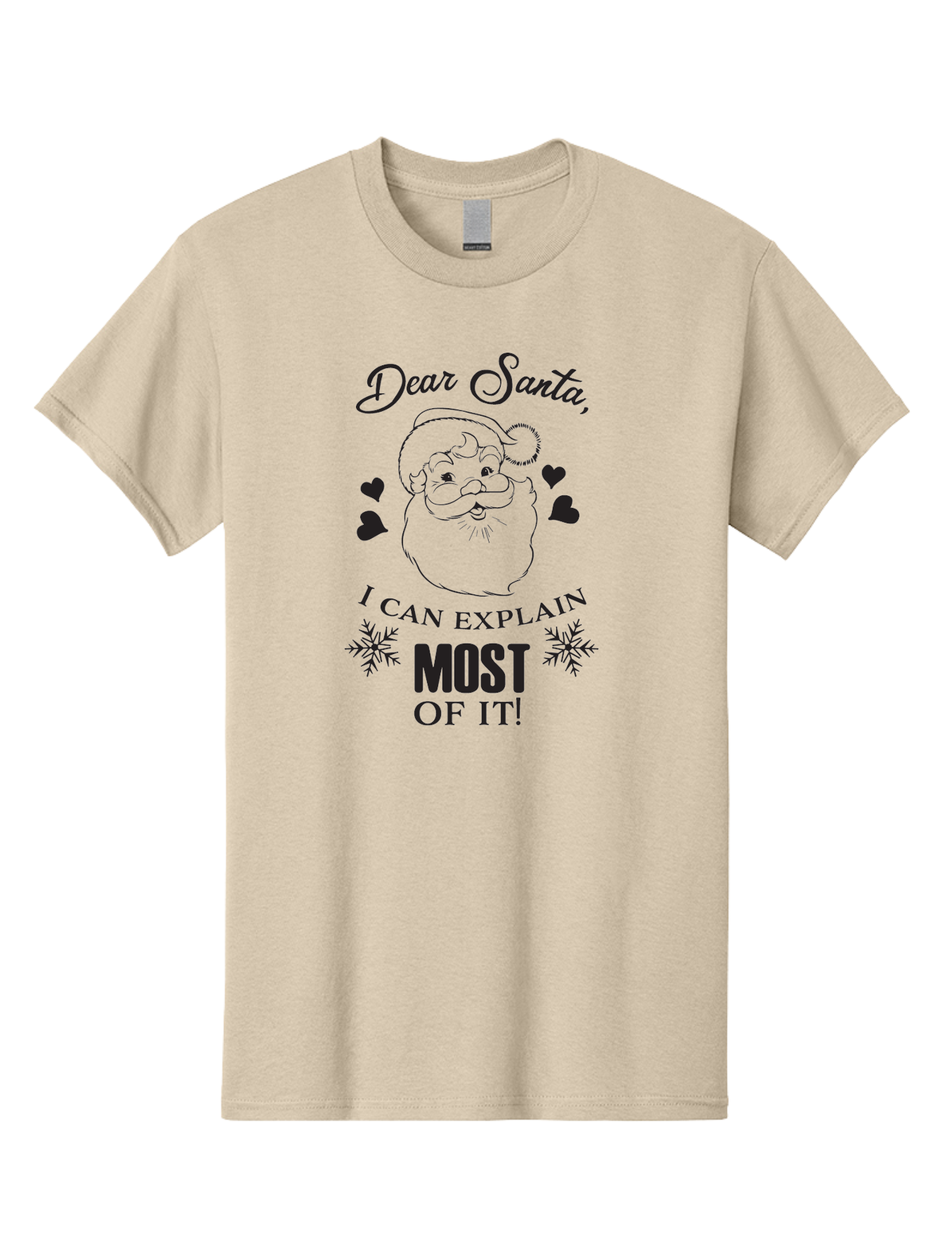Dear-Santa-I-Can-Explain Men'S Graphic Tee, 100% Cotton, Comfortable Casual Summer Wear, Machine Washable, Humorous Santa Claus, Funny Christmas Quote, Dear Santa I Can Explain Most Of It, Christmas Humor, Holiday Joke, Santa Illustration, Aac630