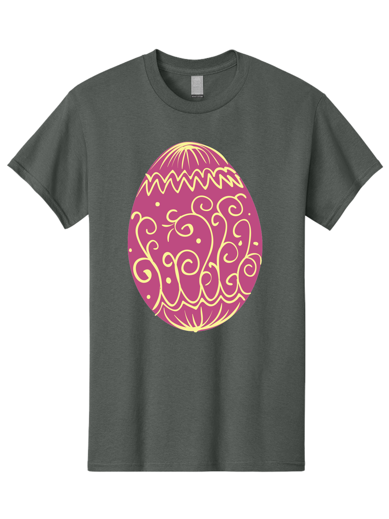Decorated-Egg Men'S Graphic Tee, 100% Cotton, Comfortable Casual Summer Wear, Machine Washable, Decorated Easter Egg, Purple And Gold, Intricate Designs, Swirling Patterns, Festive Colors, Easter Celebration, Spring Decoration, Ornate Egg Aac635