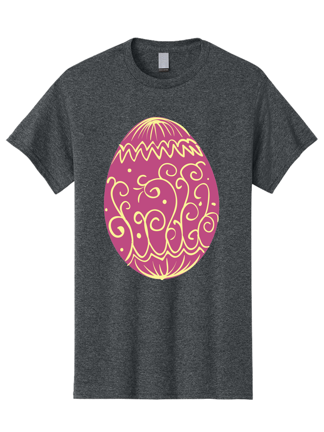 Decorated-Egg Men'S Graphic Tee, 100% Cotton, Comfortable Casual Summer Wear, Machine Washable, Decorated Easter Egg, Purple And Gold, Intricate Designs, Swirling Patterns, Festive Colors, Easter Celebration, Spring Decoration, Ornate Egg Aac635