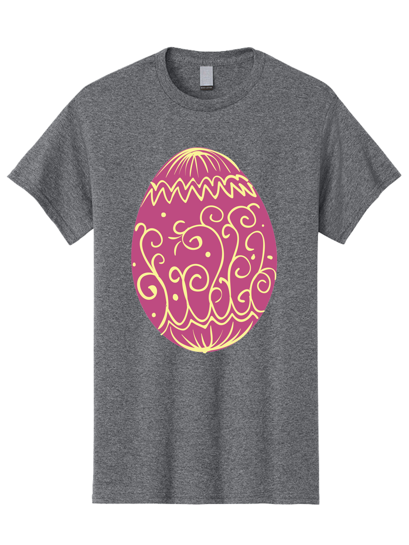 Decorated-Egg Men'S Graphic Tee, 100% Cotton, Comfortable Casual Summer Wear, Machine Washable, Decorated Easter Egg, Purple And Gold, Intricate Designs, Swirling Patterns, Festive Colors, Easter Celebration, Spring Decoration, Ornate Egg Aac635