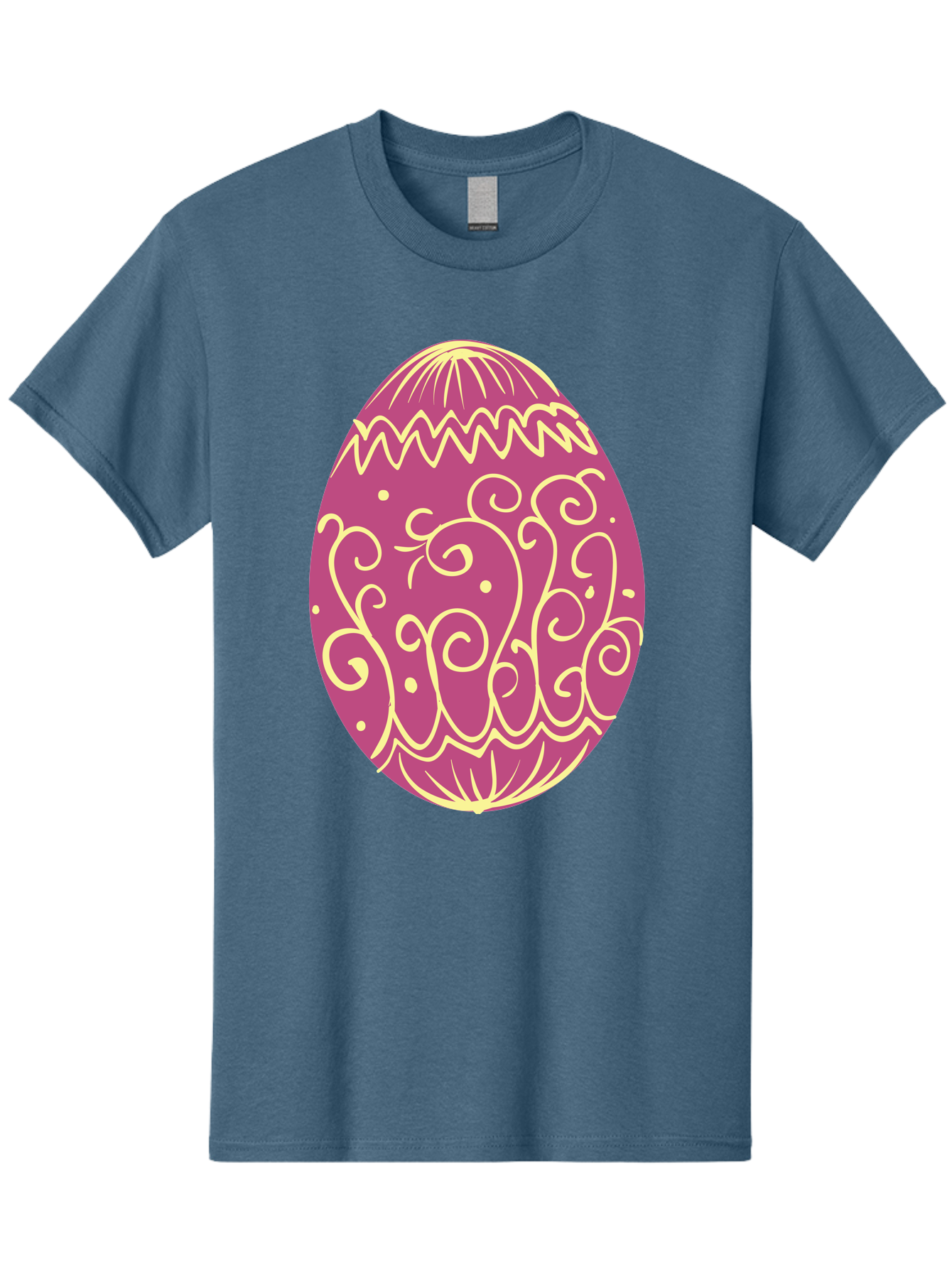 Decorated-Egg Men'S Graphic Tee, 100% Cotton, Comfortable Casual Summer Wear, Machine Washable, Decorated Easter Egg, Purple And Gold, Intricate Designs, Swirling Patterns, Festive Colors, Easter Celebration, Spring Decoration, Ornate Egg Aac635