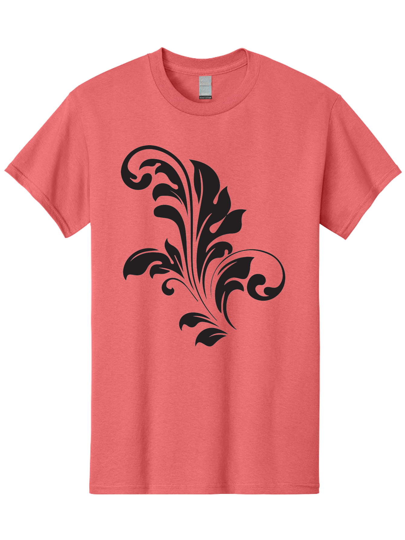 Decorative-Leaf-Pattern Men'S Graphic Tee, 100% Cotton, Comfortable Casual Summer Wear, Machine Washable, Floral Pattern, Leaf Design, Luxury Decor, Elegant Motifs, Intricate Details, Ornate Style, Classic Design Elements, Decorative Art Aac636