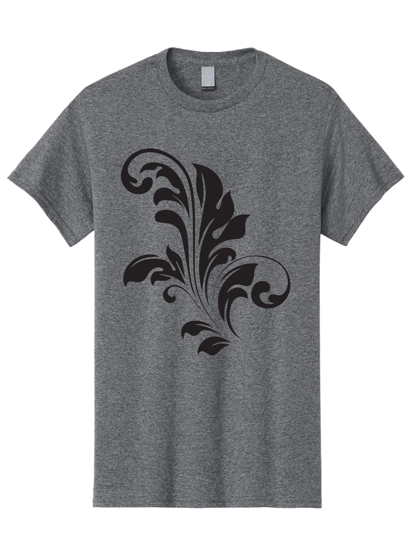 Decorative-Leaf-Pattern Men'S Graphic Tee, 100% Cotton, Comfortable Casual Summer Wear, Machine Washable, Floral Pattern, Leaf Design, Luxury Decor, Elegant Motifs, Intricate Details, Ornate Style, Classic Design Elements, Decorative Art Aac636