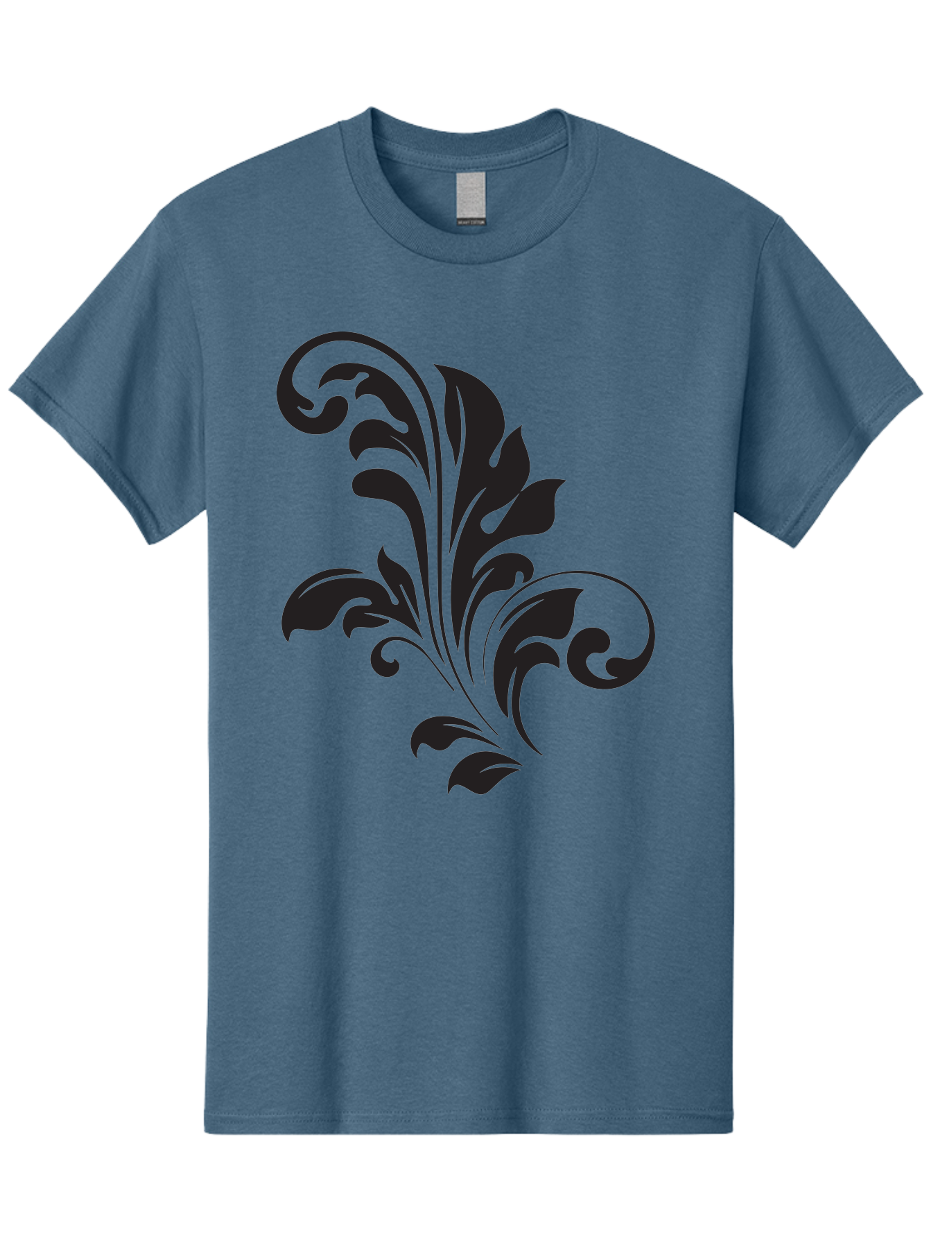 Decorative-Leaf-Pattern Men'S Graphic Tee, 100% Cotton, Comfortable Casual Summer Wear, Machine Washable, Floral Pattern, Leaf Design, Luxury Decor, Elegant Motifs, Intricate Details, Ornate Style, Classic Design Elements, Decorative Art Aac636