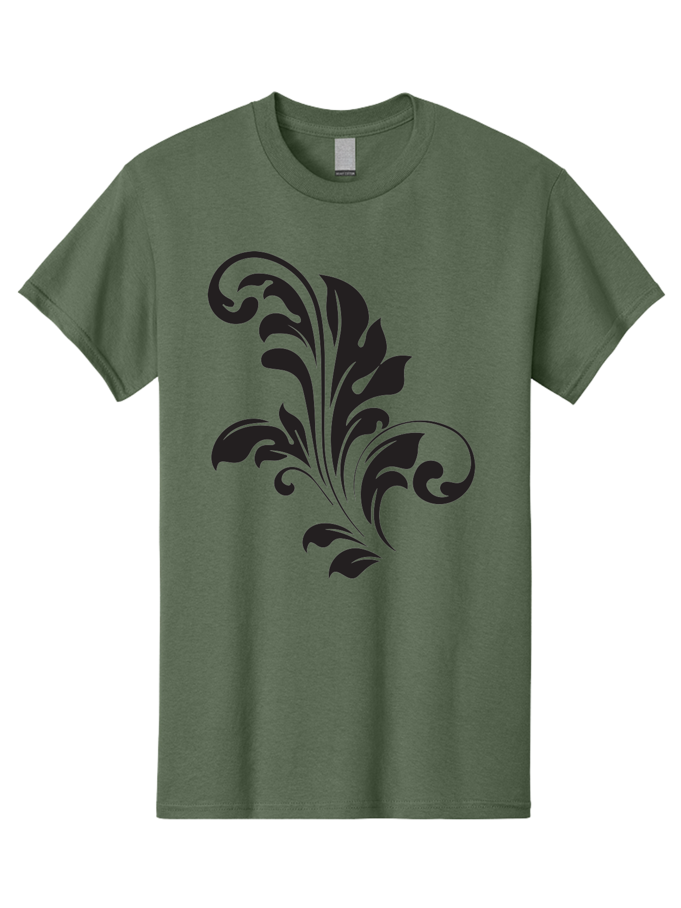 Decorative-Leaf-Pattern Men'S Graphic Tee, 100% Cotton, Comfortable Casual Summer Wear, Machine Washable, Floral Pattern, Leaf Design, Luxury Decor, Elegant Motifs, Intricate Details, Ornate Style, Classic Design Elements, Decorative Art Aac636