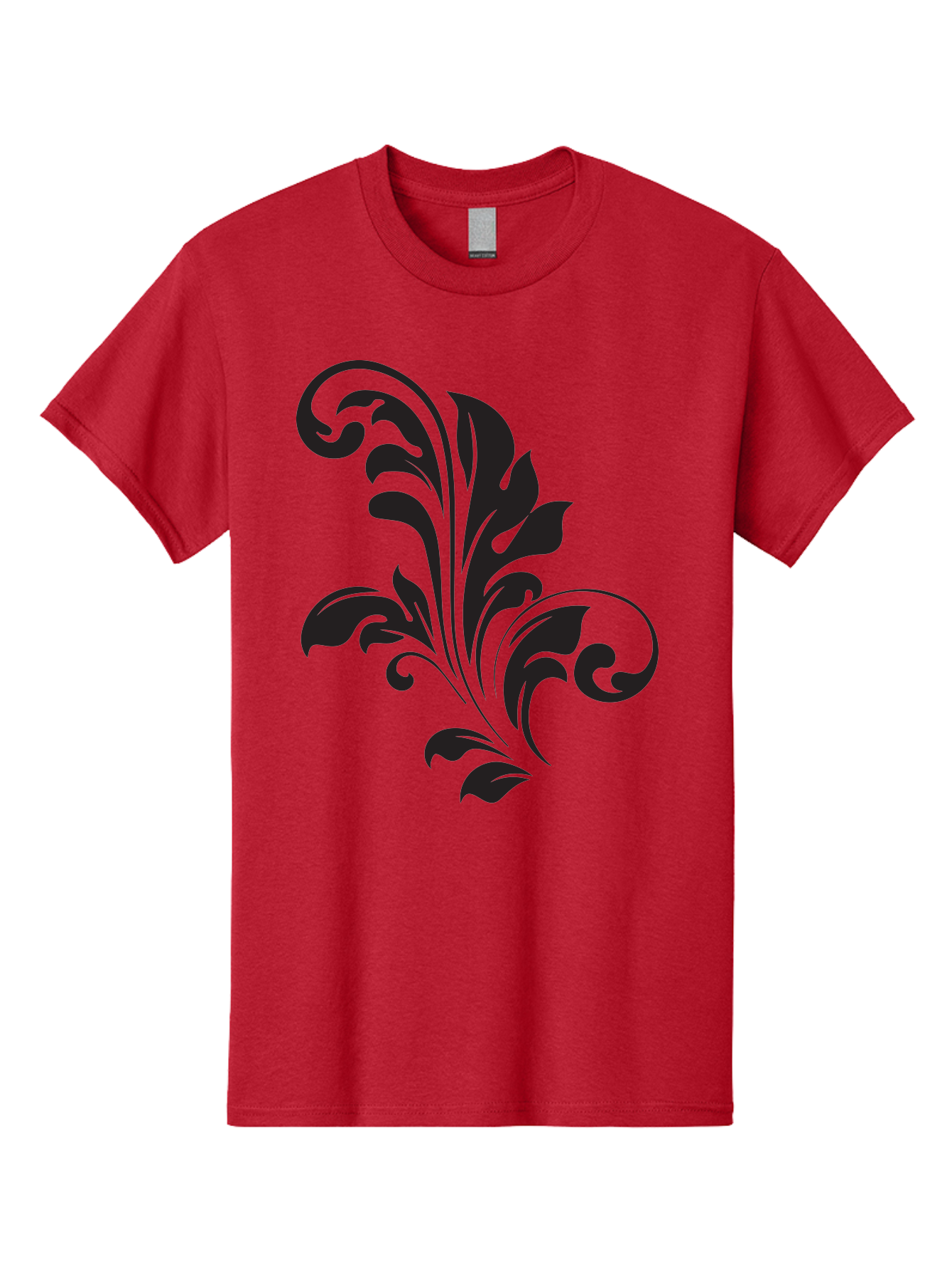 Decorative-Leaf-Pattern Men'S Graphic Tee, 100% Cotton, Comfortable Casual Summer Wear, Machine Washable, Floral Pattern, Leaf Design, Luxury Decor, Elegant Motifs, Intricate Details, Ornate Style, Classic Design Elements, Decorative Art Aac636