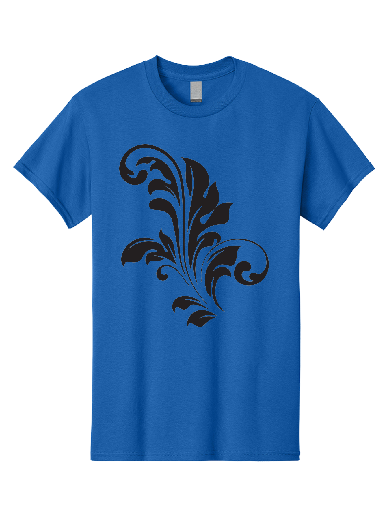 Decorative-Leaf-Pattern Men'S Graphic Tee, 100% Cotton, Comfortable Casual Summer Wear, Machine Washable, Floral Pattern, Leaf Design, Luxury Decor, Elegant Motifs, Intricate Details, Ornate Style, Classic Design Elements, Decorative Art Aac636