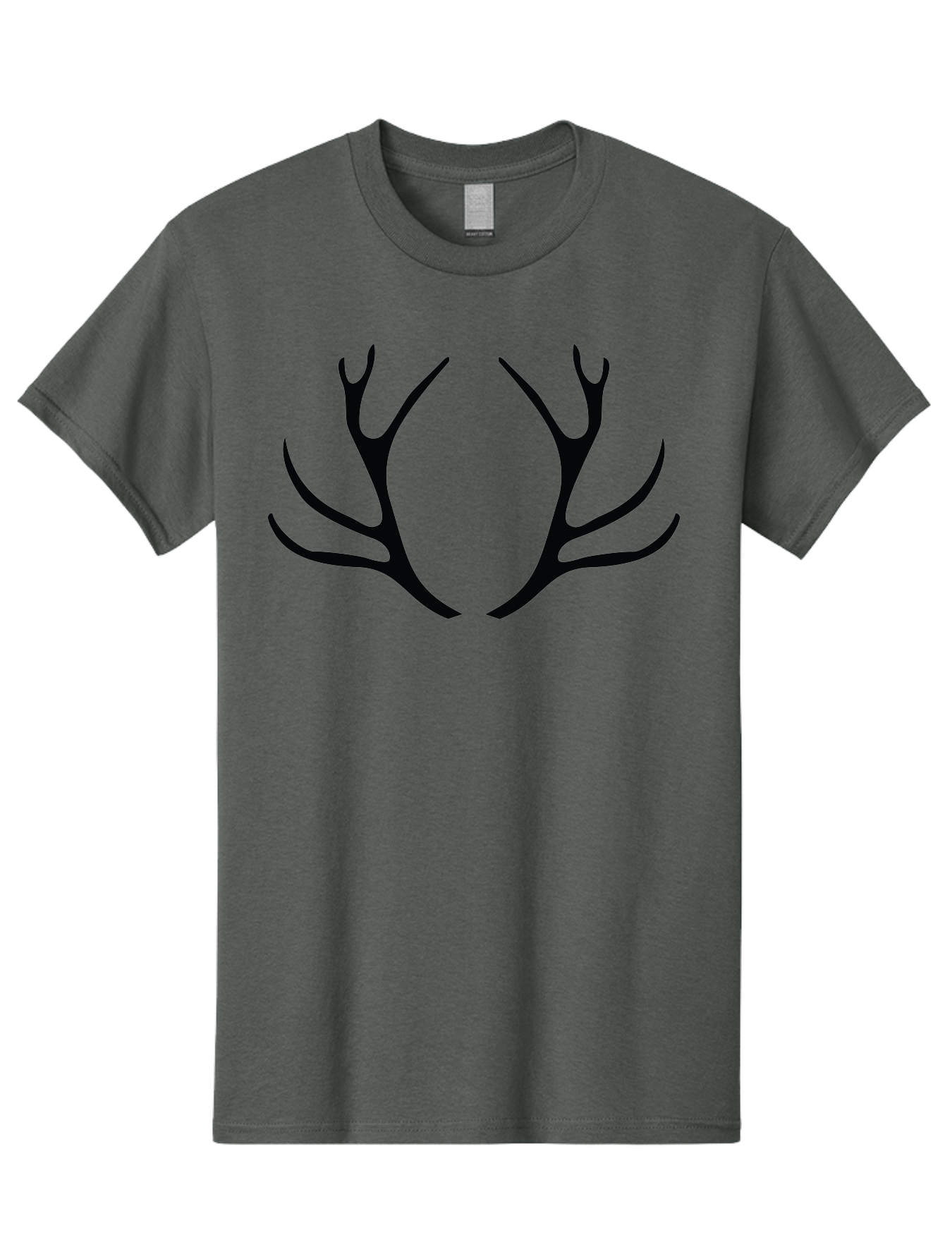 Deer-Antlers Men'S Graphic Tee, 100% Cotton, Comfortable Casual Summer Wear, Machine Washable, Deer Antlers, Wildlife, Hunting, Outdoors, Nature, Symbolism, Majestic Horns, Animal Features, Graphic Design, Minimalist Silhouette Aac639