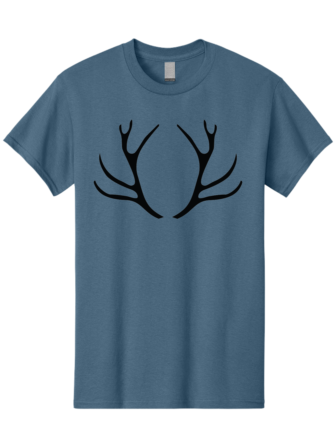 Deer-Antlers Men'S Graphic Tee, 100% Cotton, Comfortable Casual Summer Wear, Machine Washable, Deer Antlers, Wildlife, Hunting, Outdoors, Nature, Symbolism, Majestic Horns, Animal Features, Graphic Design, Minimalist Silhouette Aac639