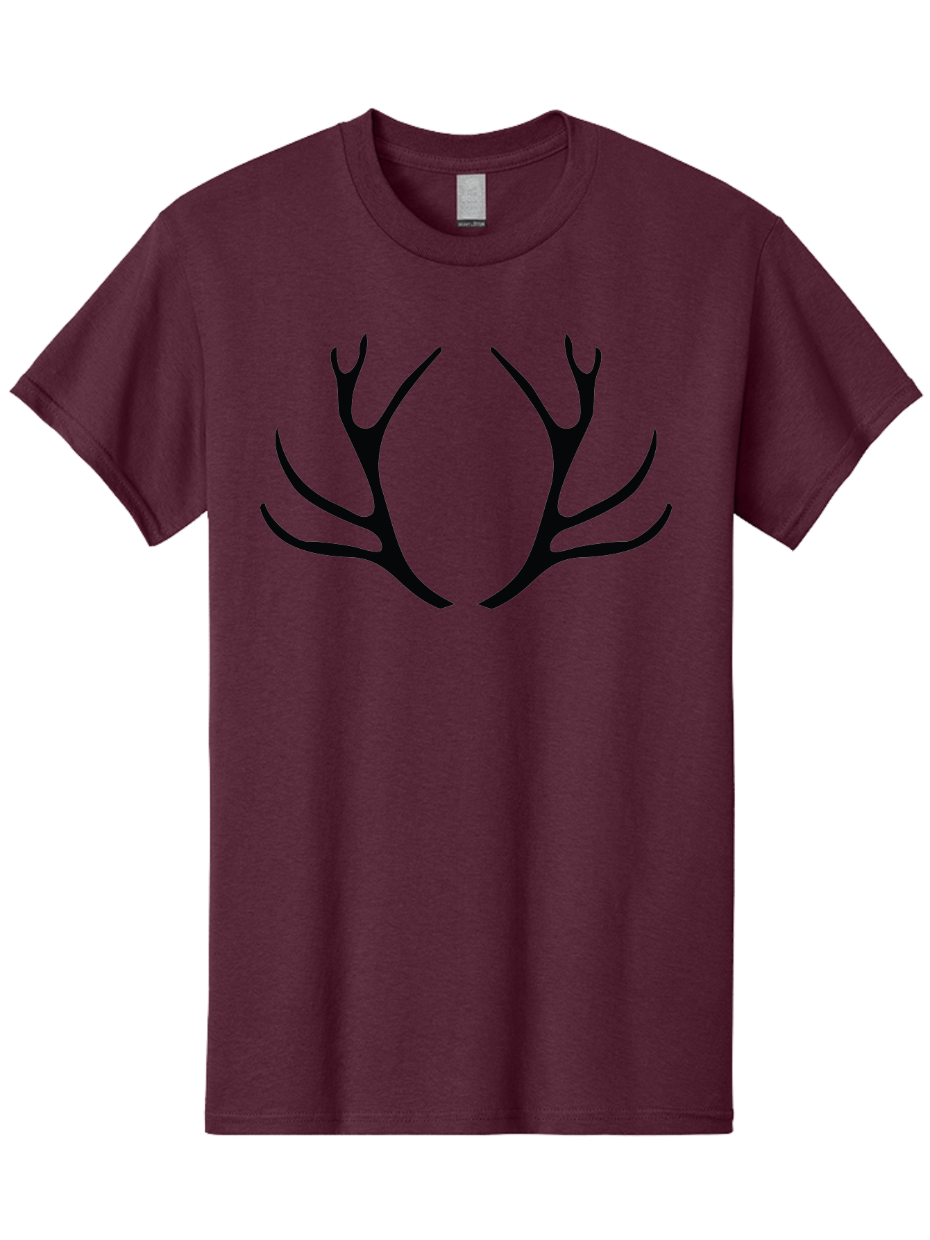 Deer-Antlers Men'S Graphic Tee, 100% Cotton, Comfortable Casual Summer Wear, Machine Washable, Deer Antlers, Wildlife, Hunting, Outdoors, Nature, Symbolism, Majestic Horns, Animal Features, Graphic Design, Minimalist Silhouette Aac639