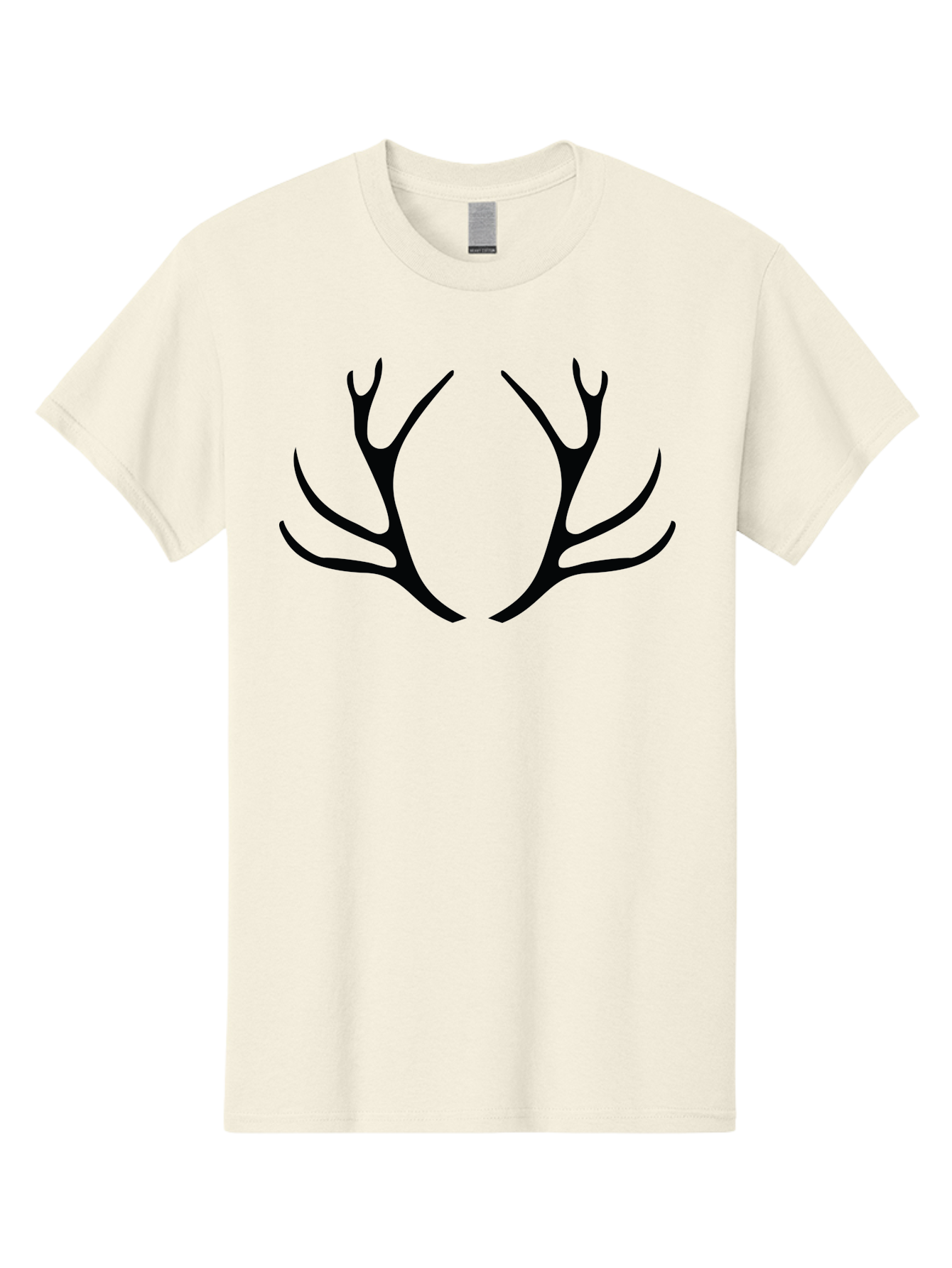 Deer-Antlers Men'S Graphic Tee, 100% Cotton, Comfortable Casual Summer Wear, Machine Washable, Deer Antlers, Wildlife, Hunting, Outdoors, Nature, Symbolism, Majestic Horns, Animal Features, Graphic Design, Minimalist Silhouette Aac639