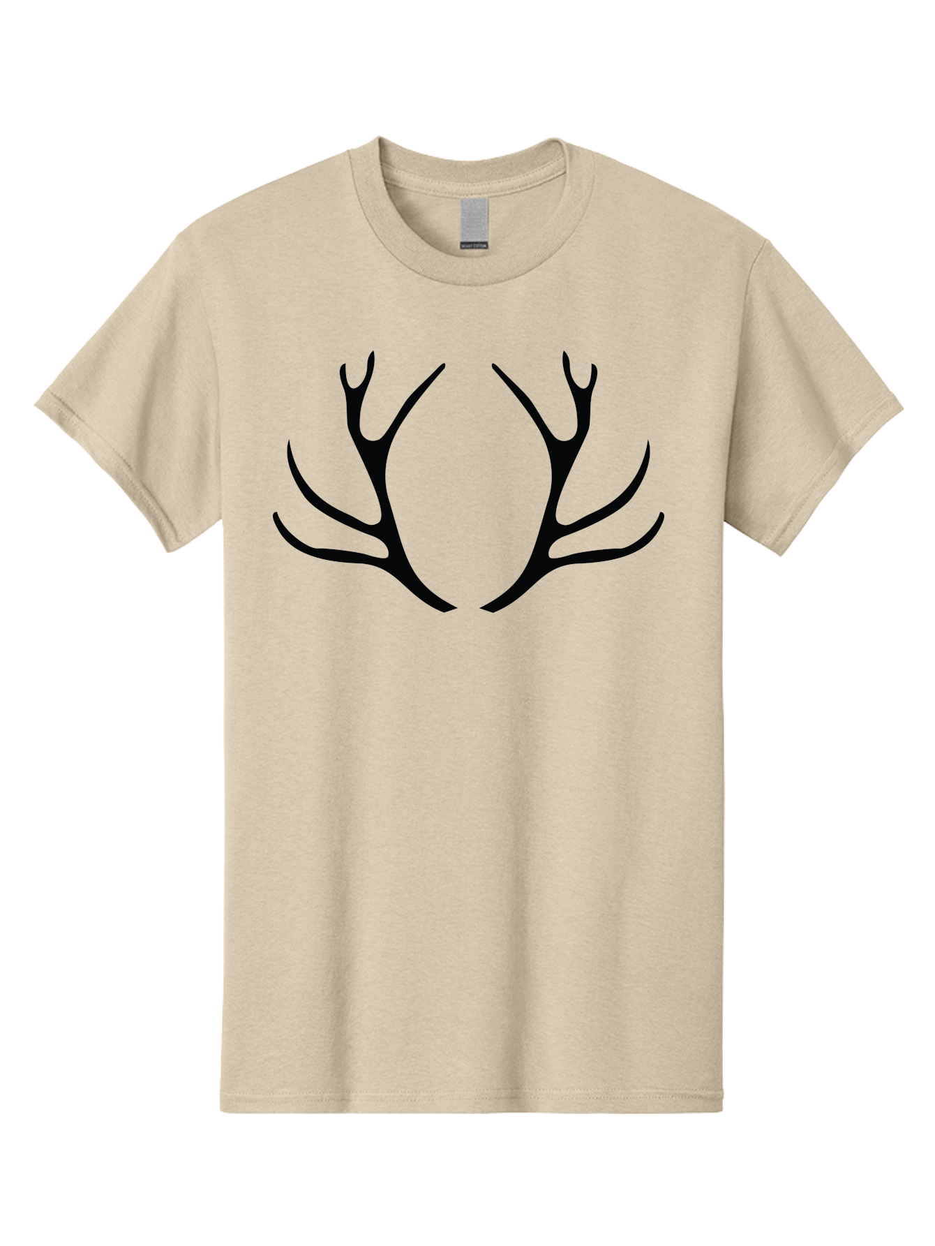 Deer-Antlers Men'S Graphic Tee, 100% Cotton, Comfortable Casual Summer Wear, Machine Washable, Deer Antlers, Wildlife, Hunting, Outdoors, Nature, Symbolism, Majestic Horns, Animal Features, Graphic Design, Minimalist Silhouette Aac639