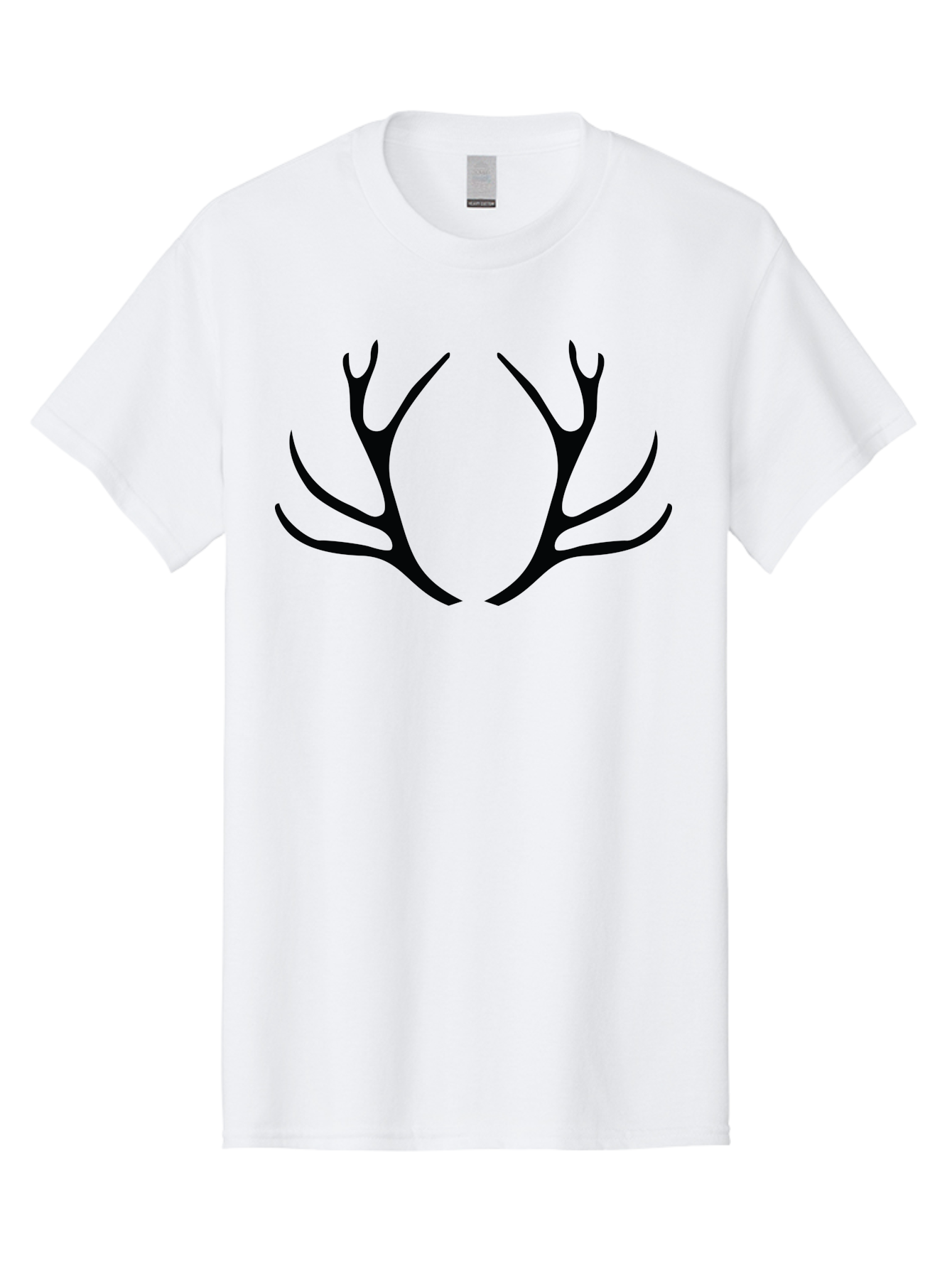 Deer-Antlers Men'S Graphic Tee, 100% Cotton, Comfortable Casual Summer Wear, Machine Washable, Deer Antlers, Wildlife, Hunting, Outdoors, Nature, Symbolism, Majestic Horns, Animal Features, Graphic Design, Minimalist Silhouette Aac639