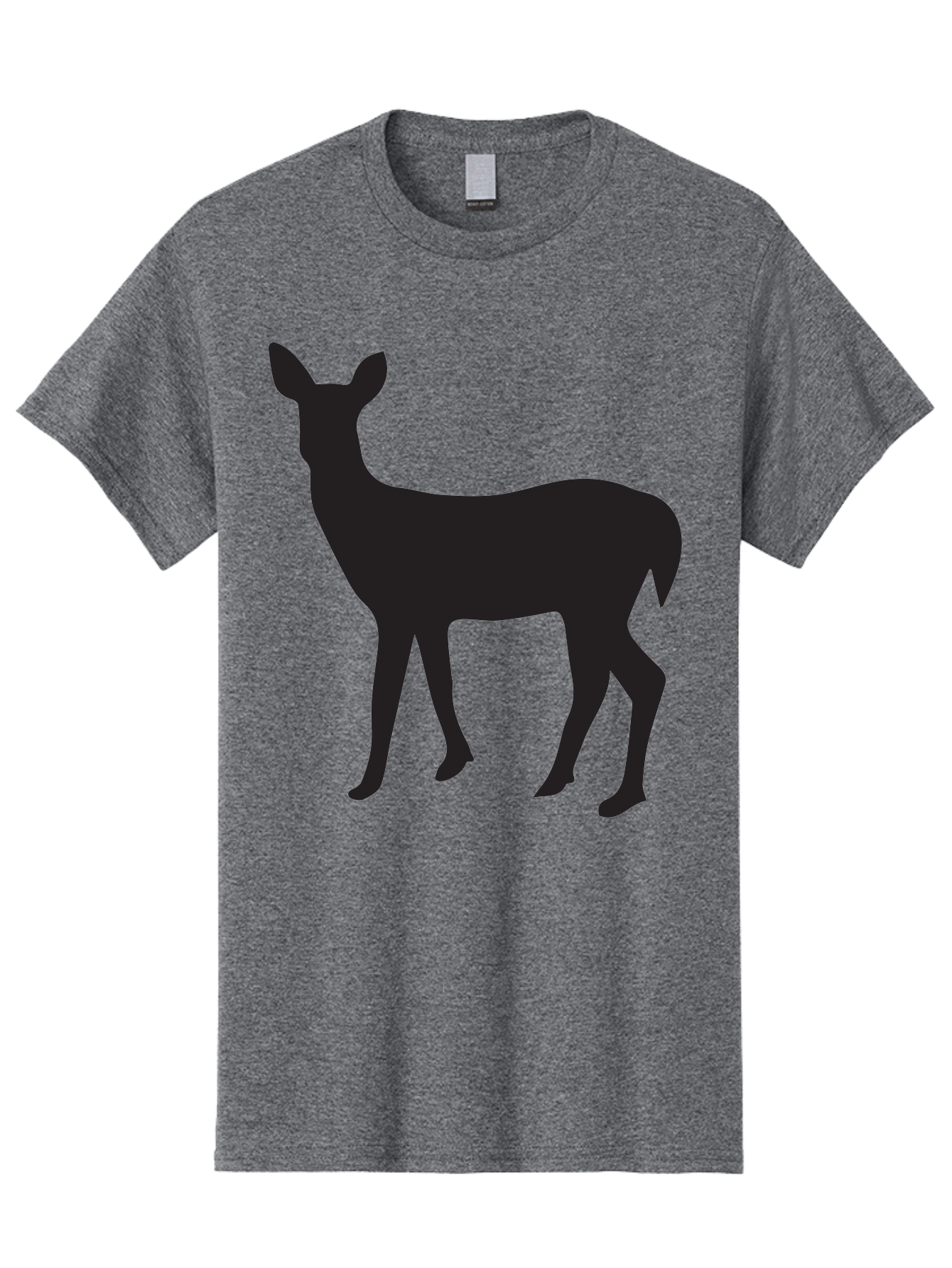 Deer-Silhouette-1 Men'S Graphic Tee, 100% Cotton, Comfortable Casual Summer Wear, Machine Washable, Deer Silhouette, Wildlife Graphic, Animal Shape, Simple Design, Minimalist Art, Forest Creature, Nature Icon Aac642