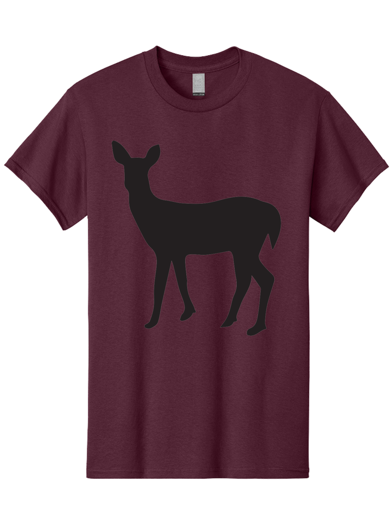 Deer-Silhouette-1 Men'S Graphic Tee, 100% Cotton, Comfortable Casual Summer Wear, Machine Washable, Deer Silhouette, Wildlife Graphic, Animal Shape, Simple Design, Minimalist Art, Forest Creature, Nature Icon Aac642