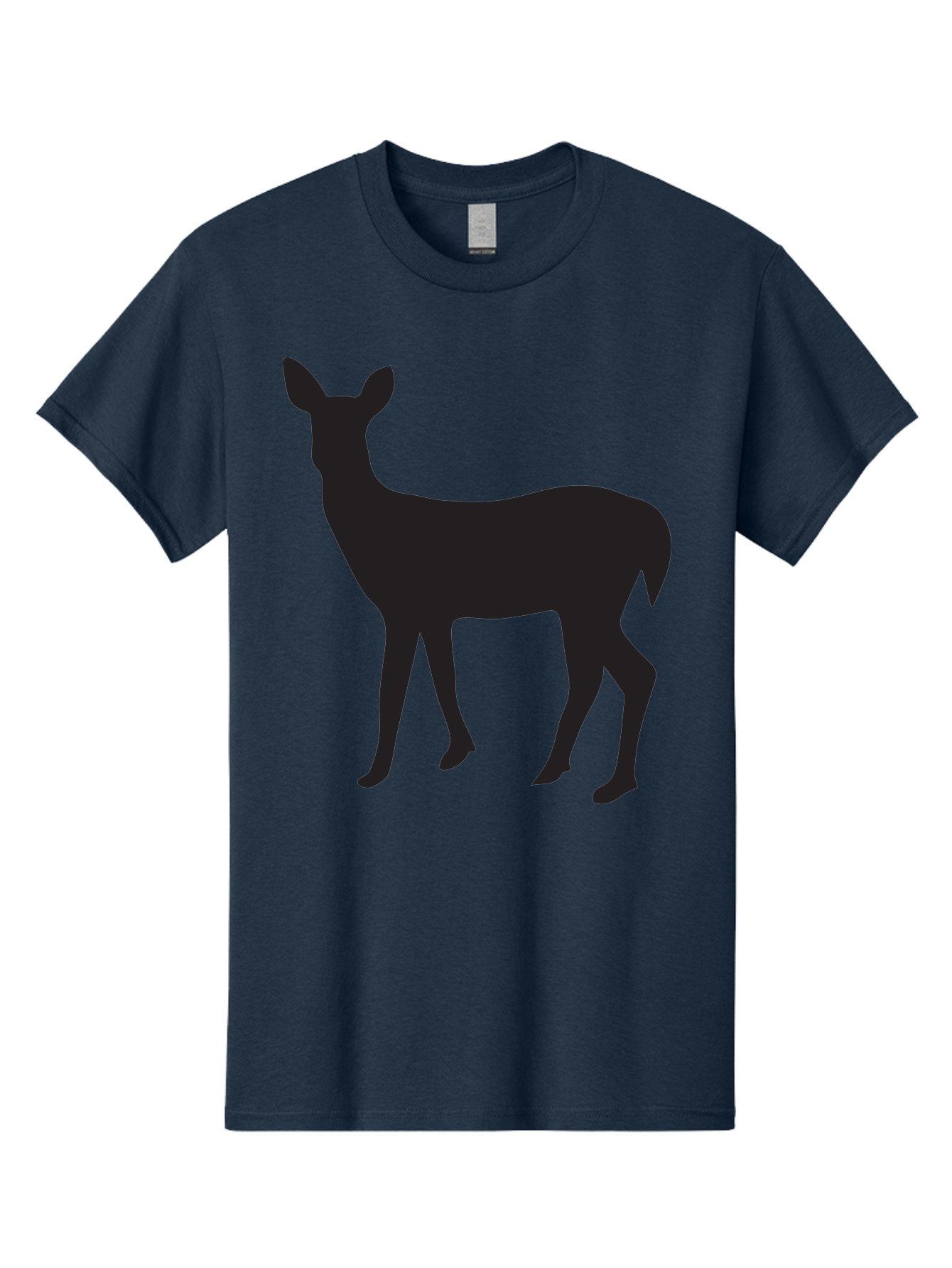 Deer-Silhouette-1 Men'S Graphic Tee, 100% Cotton, Comfortable Casual Summer Wear, Machine Washable, Deer Silhouette, Wildlife Graphic, Animal Shape, Simple Design, Minimalist Art, Forest Creature, Nature Icon Aac642