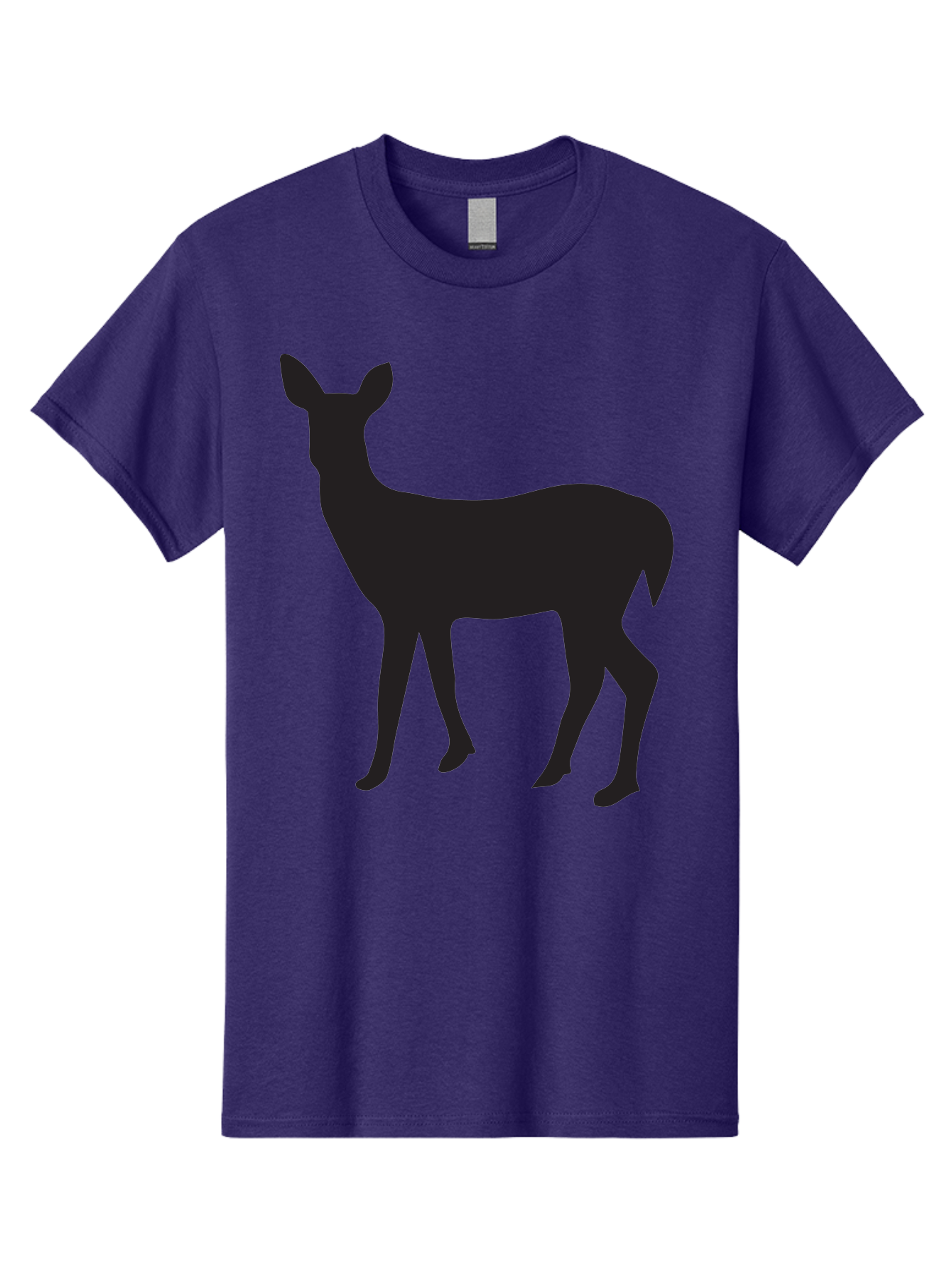 Deer-Silhouette-1 Men'S Graphic Tee, 100% Cotton, Comfortable Casual Summer Wear, Machine Washable, Deer Silhouette, Wildlife Graphic, Animal Shape, Simple Design, Minimalist Art, Forest Creature, Nature Icon Aac642