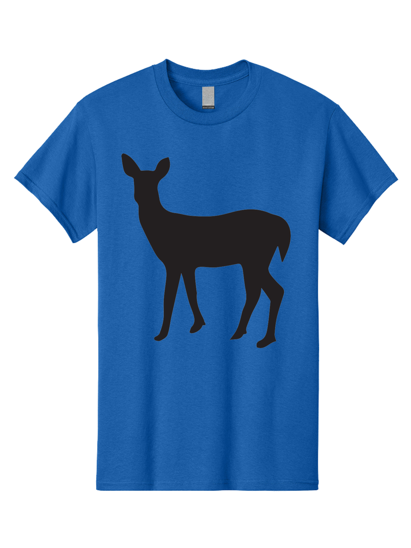 Deer-Silhouette-1 Men'S Graphic Tee, 100% Cotton, Comfortable Casual Summer Wear, Machine Washable, Deer Silhouette, Wildlife Graphic, Animal Shape, Simple Design, Minimalist Art, Forest Creature, Nature Icon Aac642