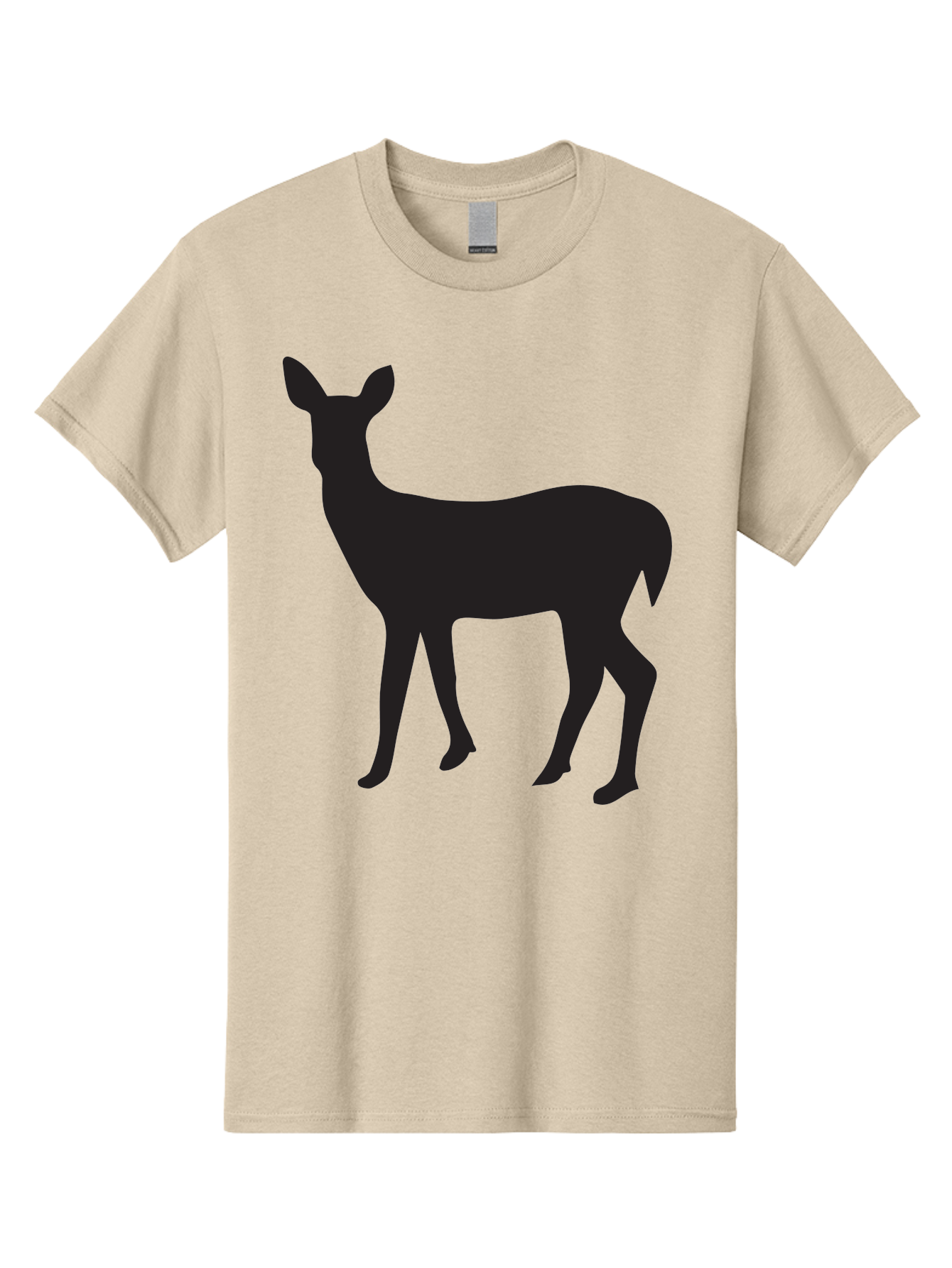 Deer-Silhouette-1 Men'S Graphic Tee, 100% Cotton, Comfortable Casual Summer Wear, Machine Washable, Deer Silhouette, Wildlife Graphic, Animal Shape, Simple Design, Minimalist Art, Forest Creature, Nature Icon Aac642