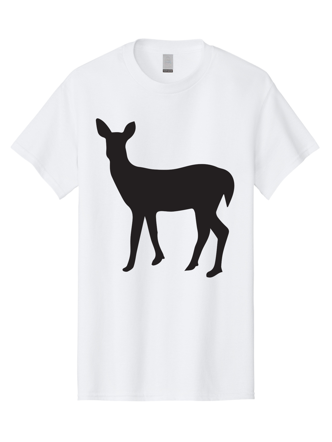 Deer-Silhouette-1 Men'S Graphic Tee, 100% Cotton, Comfortable Casual Summer Wear, Machine Washable, Deer Silhouette, Wildlife Graphic, Animal Shape, Simple Design, Minimalist Art, Forest Creature, Nature Icon Aac642