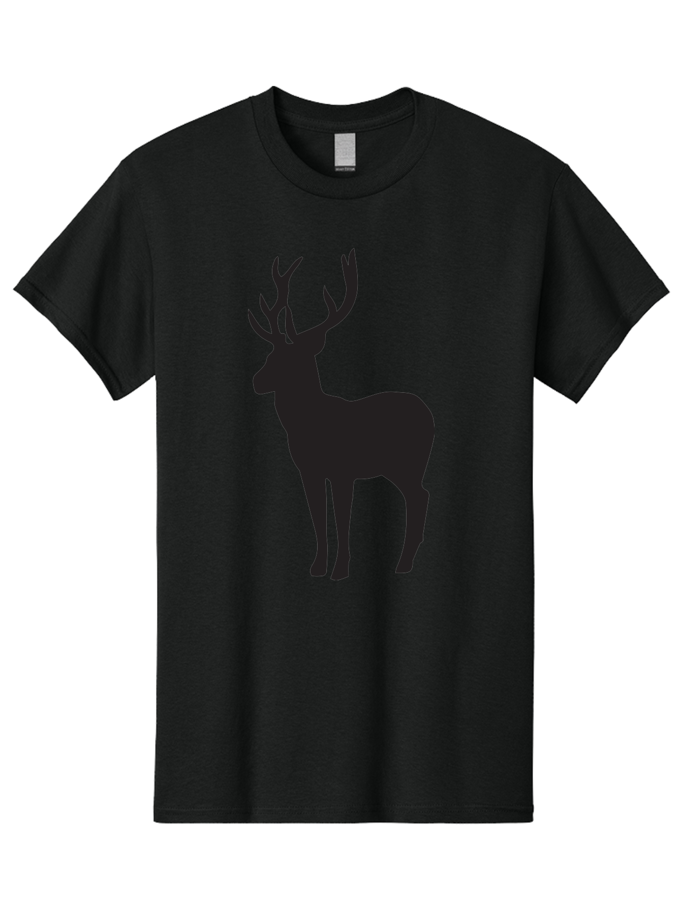 Deer-Silhouette-2 Men'S Graphic Tee, 100% Cotton, Comfortable Casual Summer Wear, Machine Washable, Deer Silhouette, Stag Illustration, Antlered Animal, Wildlife Graphic, Majestic Deer, Forest Creature, Simple Design, Minimalist Art, Aac643