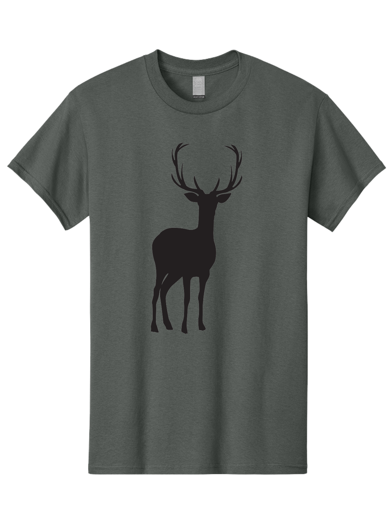 Deer Men'S Graphic Tee, 100% Cotton, Comfortable Casual Summer Wear, Machine Washable, Deer Silhouette, Majestic Stag, Wildlife Graphic, Antlers, Wild Animal, Minimalist Design, Nature-Inspired Art, Simple Illustration Aac647