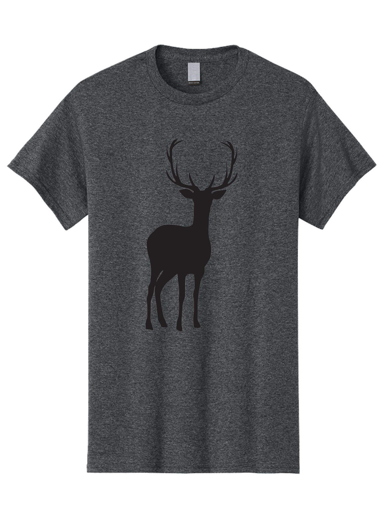Deer Men'S Graphic Tee, 100% Cotton, Comfortable Casual Summer Wear, Machine Washable, Deer Silhouette, Majestic Stag, Wildlife Graphic, Antlers, Wild Animal, Minimalist Design, Nature-Inspired Art, Simple Illustration Aac647