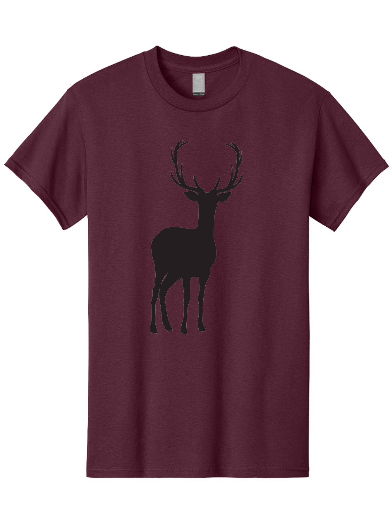 Deer Men'S Graphic Tee, 100% Cotton, Comfortable Casual Summer Wear, Machine Washable, Deer Silhouette, Majestic Stag, Wildlife Graphic, Antlers, Wild Animal, Minimalist Design, Nature-Inspired Art, Simple Illustration Aac647