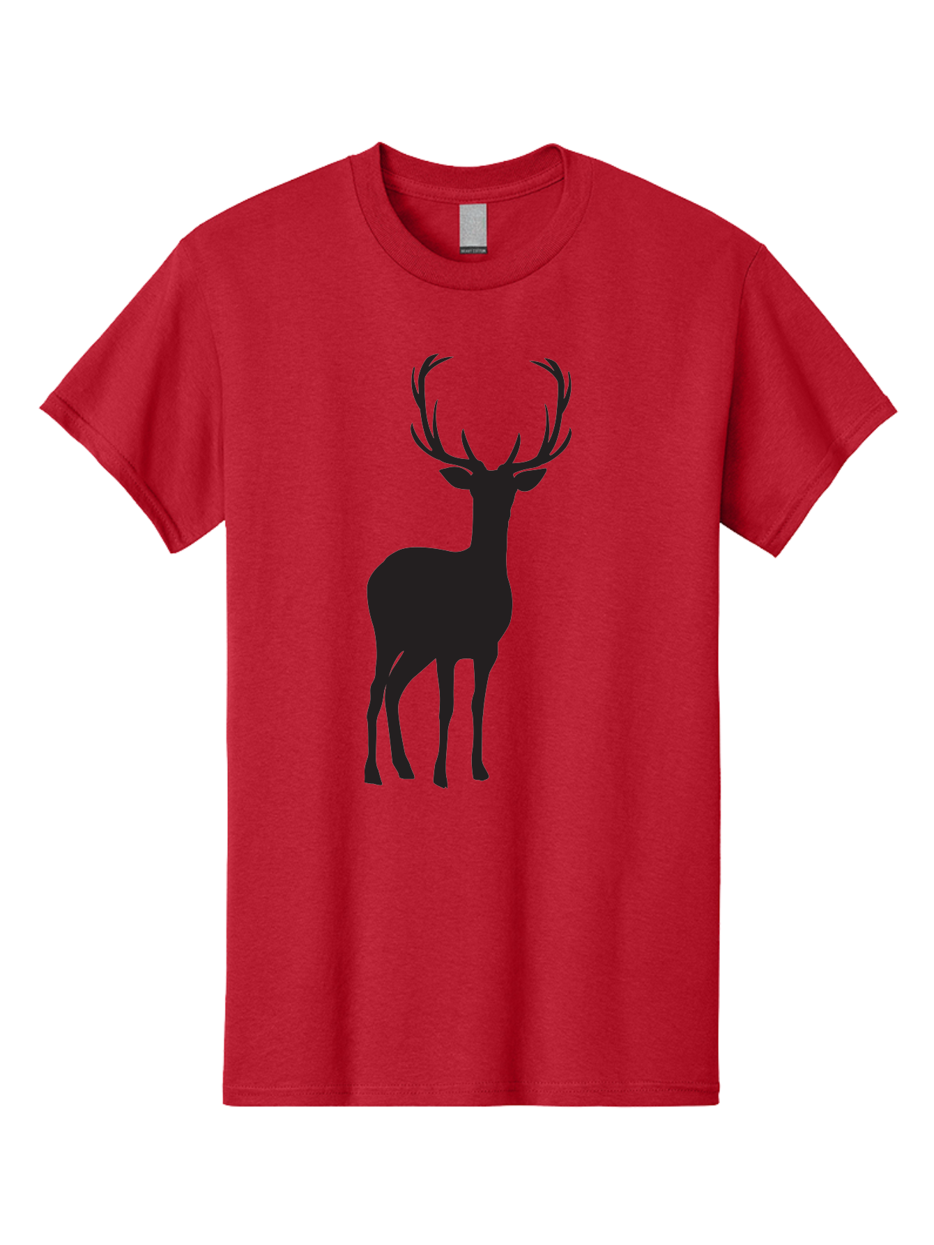 Deer Men'S Graphic Tee, 100% Cotton, Comfortable Casual Summer Wear, Machine Washable, Deer Silhouette, Majestic Stag, Wildlife Graphic, Antlers, Wild Animal, Minimalist Design, Nature-Inspired Art, Simple Illustration Aac647