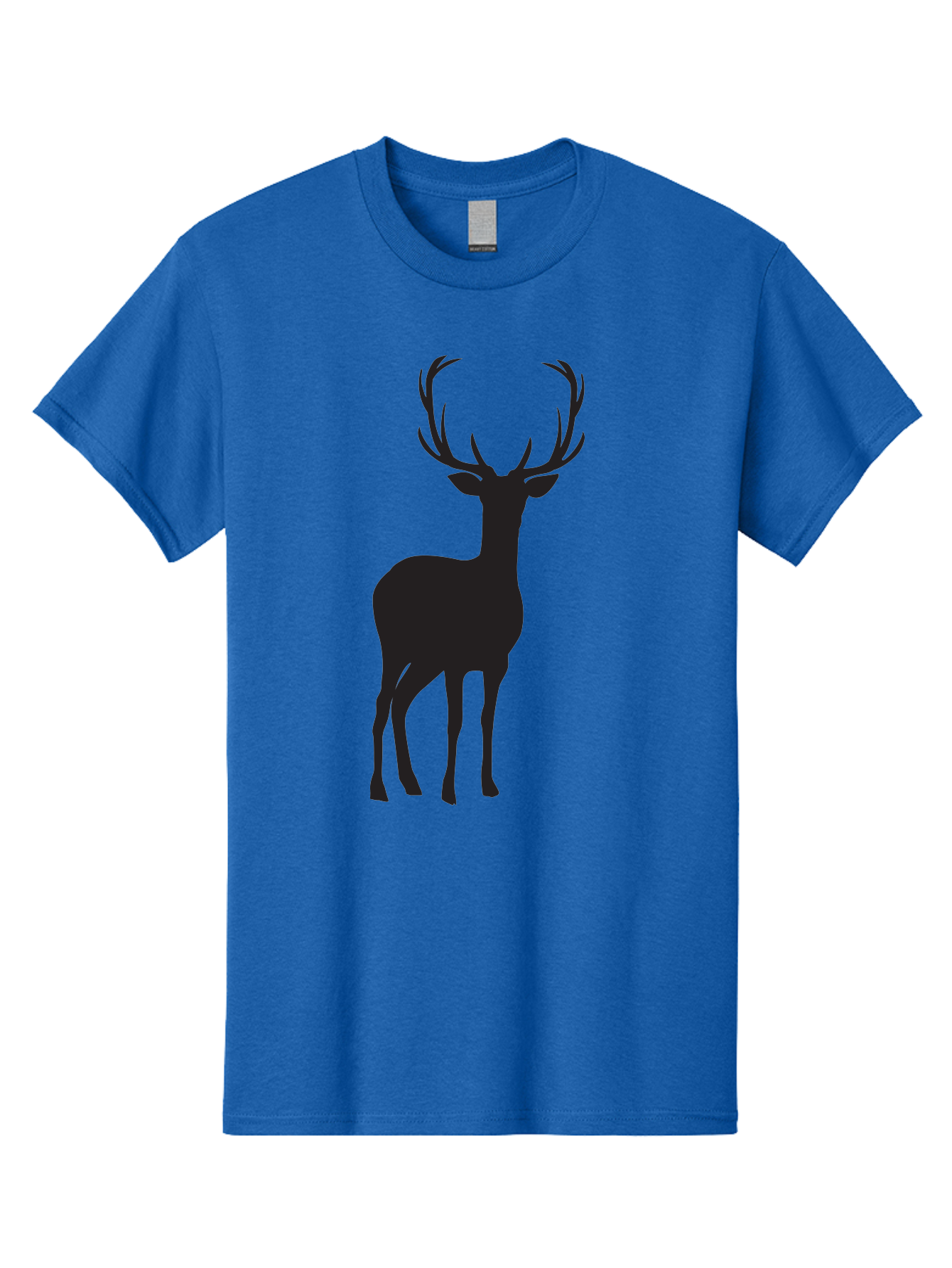 Deer Men'S Graphic Tee, 100% Cotton, Comfortable Casual Summer Wear, Machine Washable, Deer Silhouette, Majestic Stag, Wildlife Graphic, Antlers, Wild Animal, Minimalist Design, Nature-Inspired Art, Simple Illustration Aac647