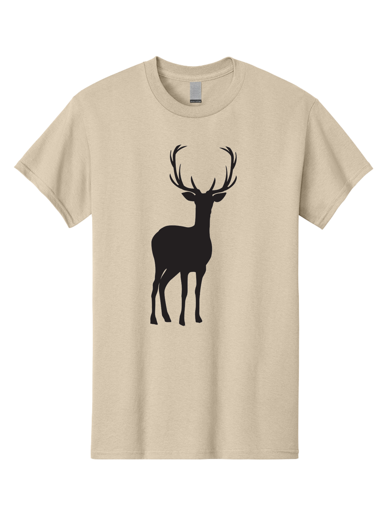 Deer Men'S Graphic Tee, 100% Cotton, Comfortable Casual Summer Wear, Machine Washable, Deer Silhouette, Majestic Stag, Wildlife Graphic, Antlers, Wild Animal, Minimalist Design, Nature-Inspired Art, Simple Illustration Aac647