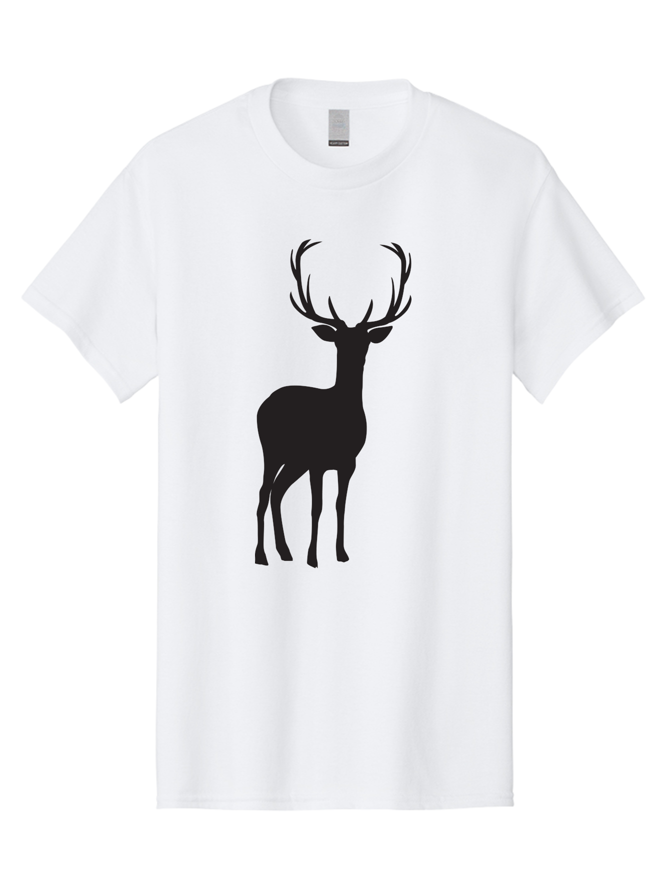 Deer Men'S Graphic Tee, 100% Cotton, Comfortable Casual Summer Wear, Machine Washable, Deer Silhouette, Majestic Stag, Wildlife Graphic, Antlers, Wild Animal, Minimalist Design, Nature-Inspired Art, Simple Illustration Aac647