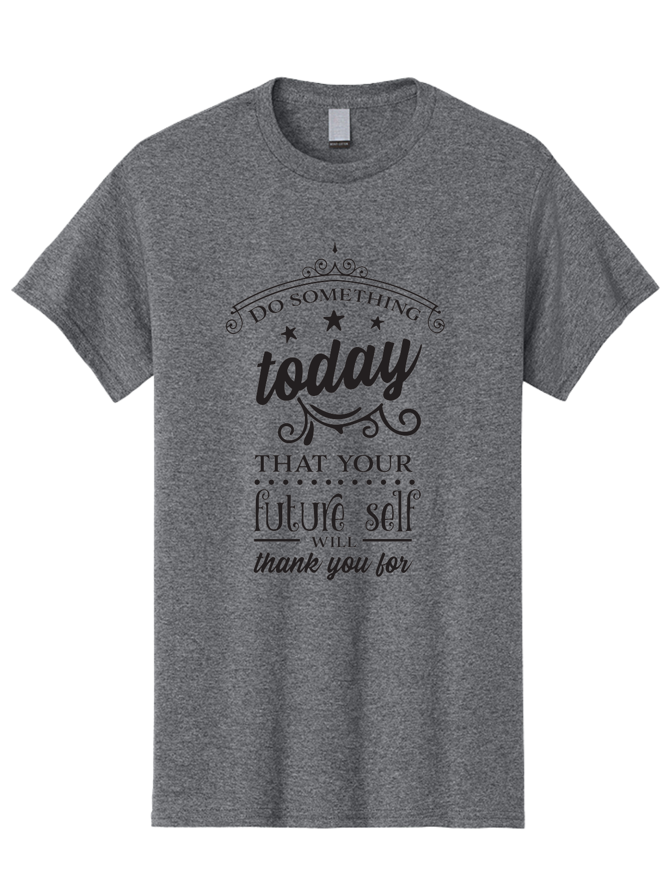 Do-Something-Today Men'S Graphic Tee, 100% Cotton, Comfortable Casual Summer Wear, Machine Washable, Motivational Quote, Inspirational Message, Future Self, Success Mindset, Productivity Tips, Goal Achievement, Personal Growth Aac651