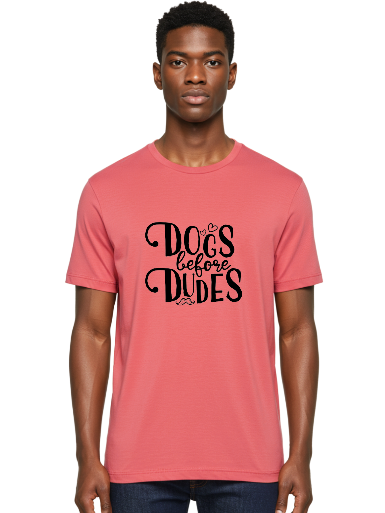 Dogs-Before-Dudes Men'S Graphic Tee, 100% Cotton, Comfortable Casual Summer Wear, Machine Washable, Dog Lovers, Fun Quotes, Quirky Sayings, Puppy Love, Funny Phrases, Dog Mom, Dog Dad, Pet Owners Aac652