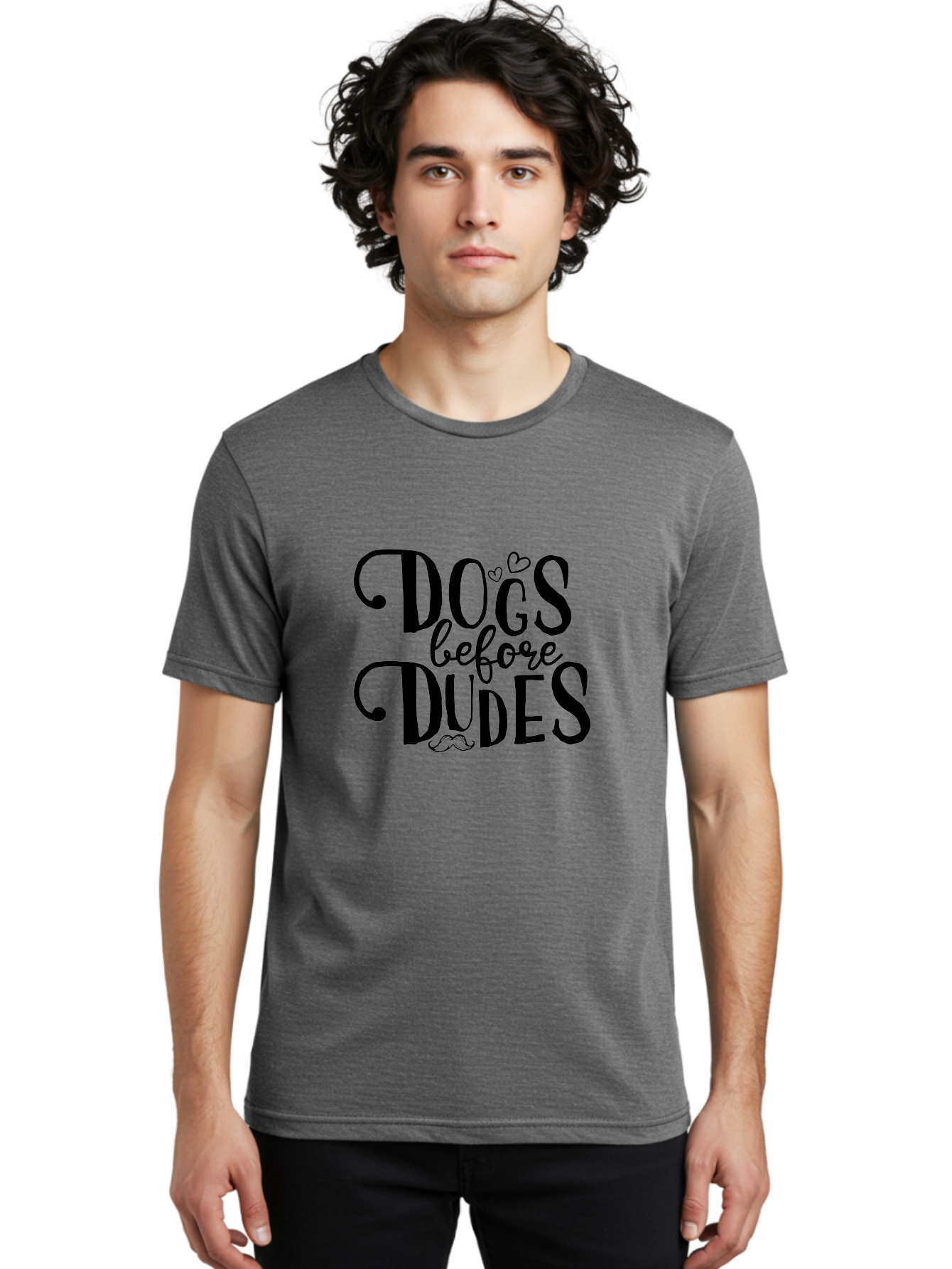 Dogs-Before-Dudes Men'S Graphic Tee, 100% Cotton, Comfortable Casual Summer Wear, Machine Washable, Dog Lovers, Fun Quotes, Quirky Sayings, Puppy Love, Funny Phrases, Dog Mom, Dog Dad, Pet Owners Aac652