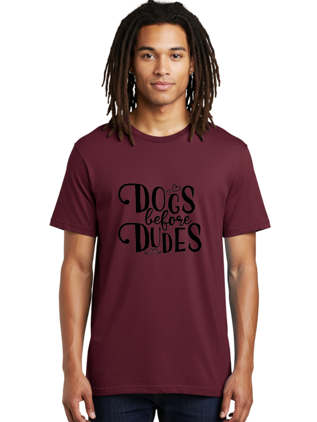 Dogs-Before-Dudes Men'S Graphic Tee, 100% Cotton, Comfortable Casual Summer Wear, Machine Washable, Dog Lovers, Fun Quotes, Quirky Sayings, Puppy Love, Funny Phrases, Dog Mom, Dog Dad, Pet Owners Aac652