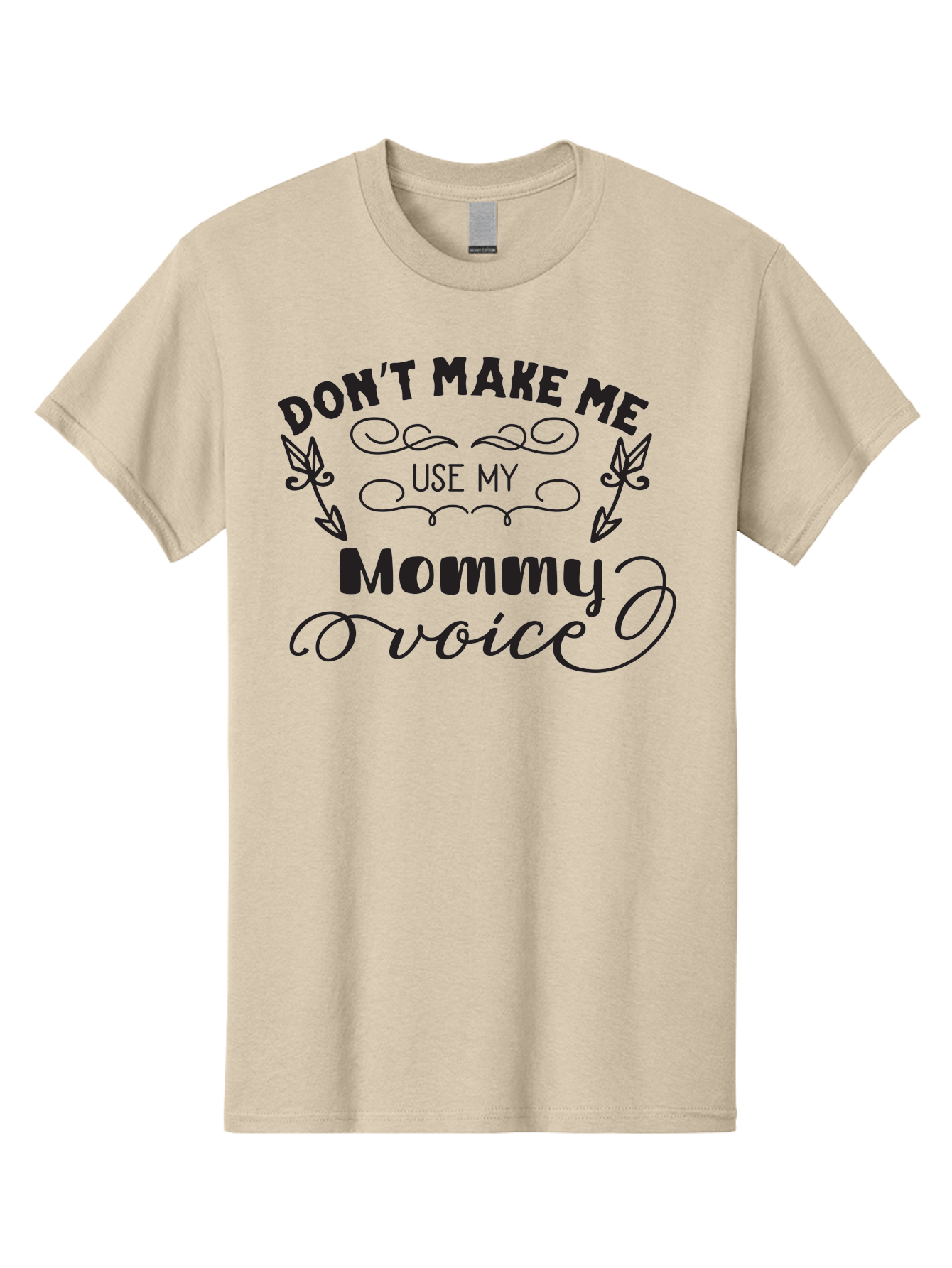 Don-T-Make-Me-Use-My-Mommy-Voice Men'S Graphic Tee, 100% Cotton, Comfortable Casual Summer Wear, Machine Washable, Funny Parenting Quote, Mommy Voice Warning, Humorous Motherhood, Parenting Humor, Mom Life, Snarky Quotes, Sassy Mom Quotes, Aac656