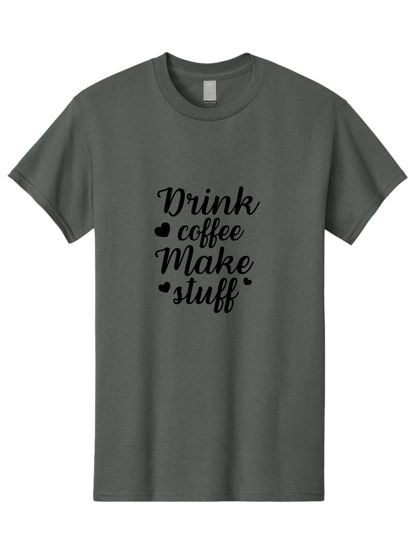 Drink-Coffee-Make-Stuff Men'S Graphic Tee, 100% Cotton, Comfortable Casual Summer Wear, Machine Washable, Coffee Lover, Coffee Quote, Caffeine Motivation, Productivity Mantra, Coffee Culture, Inspirational Quote, Coffee Art, Typography Design Aac661