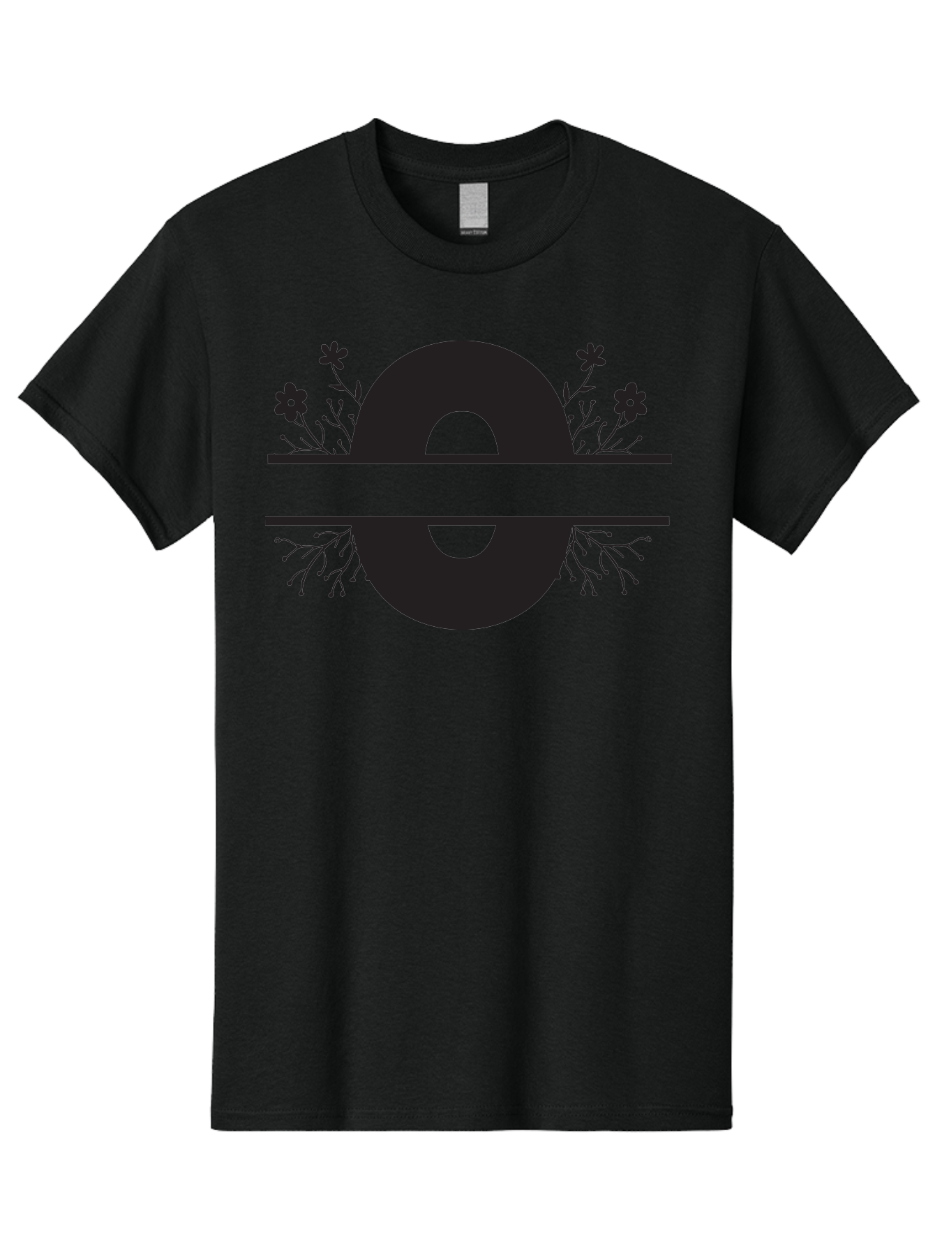 E-2 Men'S Graphic Tee, 100% Cotton, Comfortable Casual Summer Wear, Machine Washable, Black Letter E, Floral Design, Abstract Art, Minimalist Style, Bold Typography, Artistic Expression, Elegance, Simplicity, Modern Aesthetic, Unique Design, Aac665