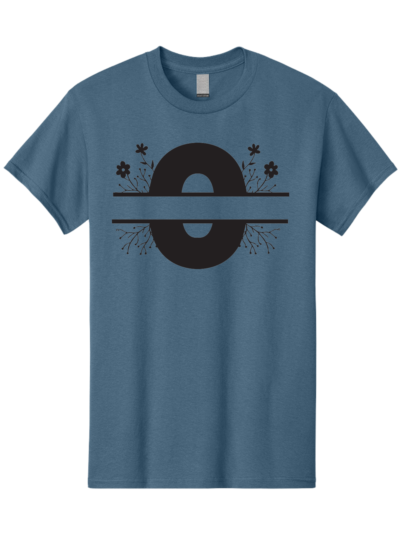 E-2 Men'S Graphic Tee, 100% Cotton, Comfortable Casual Summer Wear, Machine Washable, Black Letter E, Floral Design, Abstract Art, Minimalist Style, Bold Typography, Artistic Expression, Elegance, Simplicity, Modern Aesthetic, Unique Design, Aac665