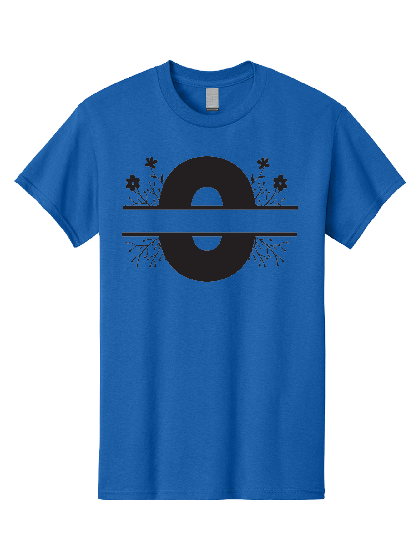 E-2 Men'S Graphic Tee, 100% Cotton, Comfortable Casual Summer Wear, Machine Washable, Black Letter E, Floral Design, Abstract Art, Minimalist Style, Bold Typography, Artistic Expression, Elegance, Simplicity, Modern Aesthetic, Unique Design, Aac665