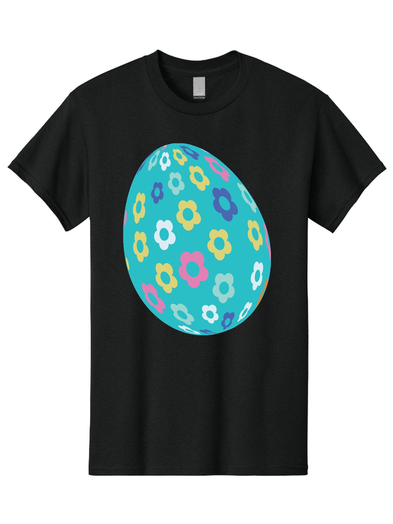 Easter-Egg-Flowers Men'S Graphic Tee, 100% Cotton, Comfortable Casual Summer Wear, Machine Washable, Easter Egg Decoration, Floral Pattern, Colorful Flowers, Pastel Colors, Spring Theme, Easter Celebration, Festive Design, Decorative Egg, Aac675