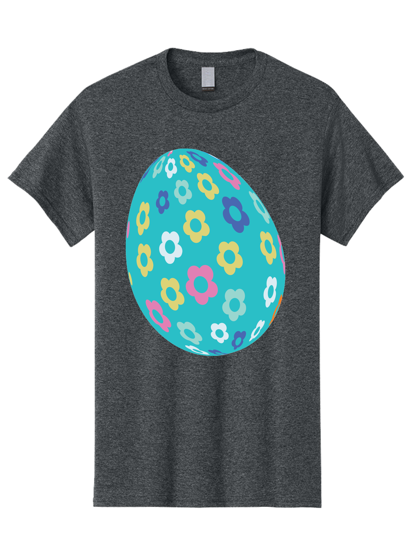 Easter-Egg-Flowers Men'S Graphic Tee, 100% Cotton, Comfortable Casual Summer Wear, Machine Washable, Easter Egg Decoration, Floral Pattern, Colorful Flowers, Pastel Colors, Spring Theme, Easter Celebration, Festive Design, Decorative Egg, Aac675