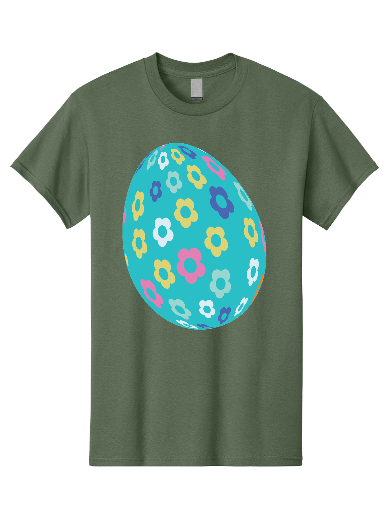 Easter-Egg-Flowers Men'S Graphic Tee, 100% Cotton, Comfortable Casual Summer Wear, Machine Washable, Easter Egg Decoration, Floral Pattern, Colorful Flowers, Pastel Colors, Spring Theme, Easter Celebration, Festive Design, Decorative Egg, Aac675