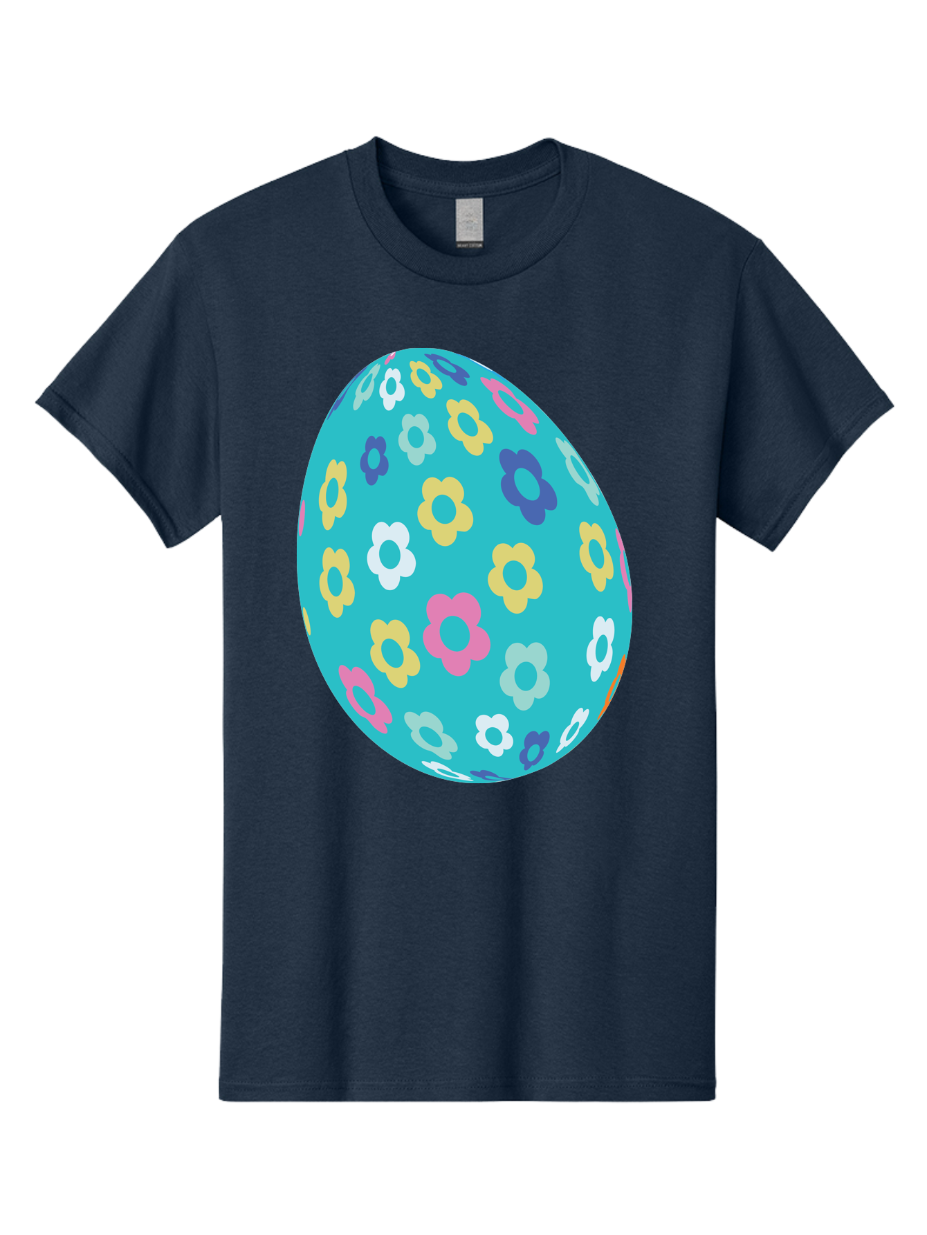 Easter-Egg-Flowers Men'S Graphic Tee, 100% Cotton, Comfortable Casual Summer Wear, Machine Washable, Easter Egg Decoration, Floral Pattern, Colorful Flowers, Pastel Colors, Spring Theme, Easter Celebration, Festive Design, Decorative Egg, Aac675